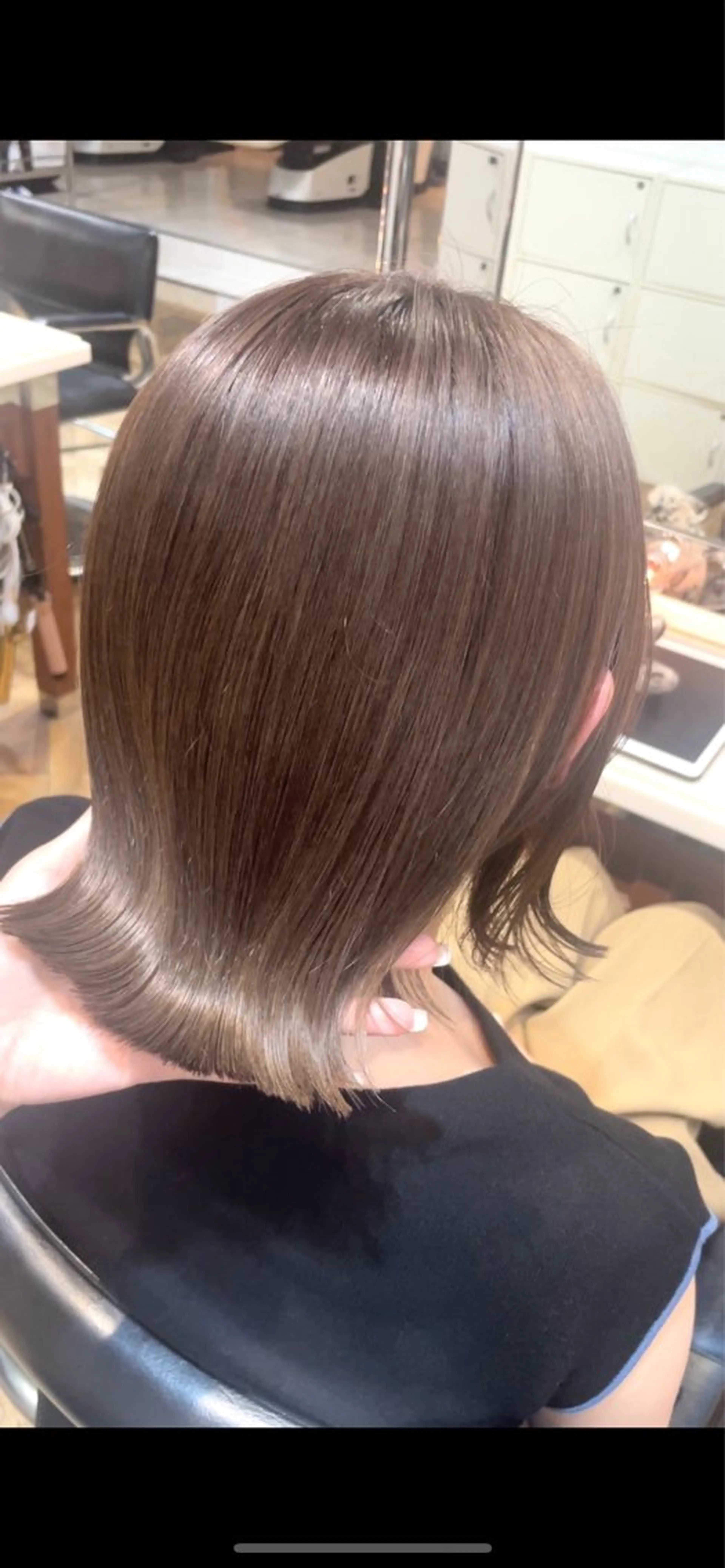 ミディアム カラー ベージュカラー ブラウンカラー グレージュ ボブ カット ヘアカラー トリートメント BEBE所属・ご新規様限定 透明感カラーKANAのヘアスタイル