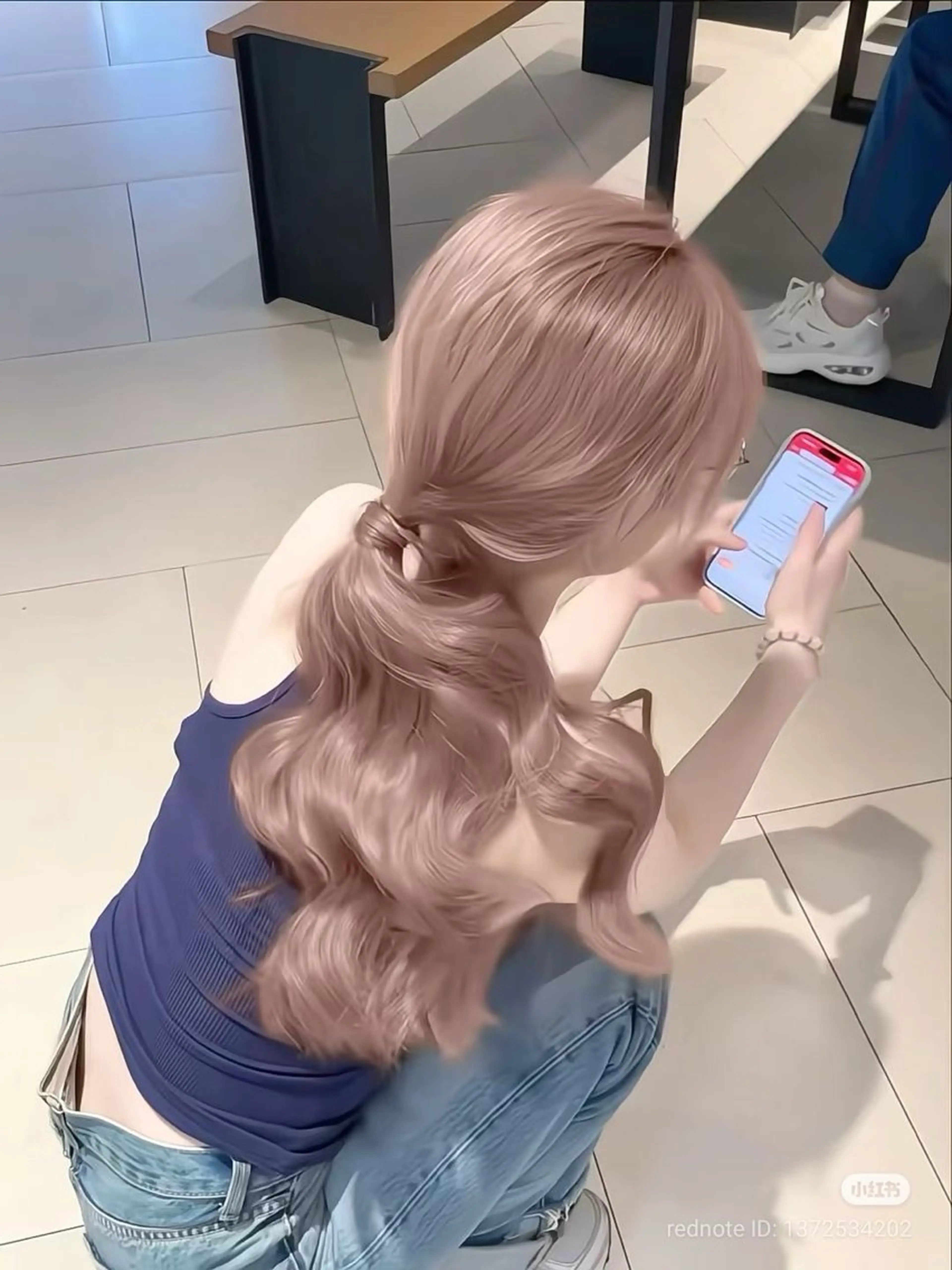 ロング カラー ブリーチ 透明感カラー ピンクカラー ホワイトピンク ヘアカラー enne栄店 fukaのヘアスタイル