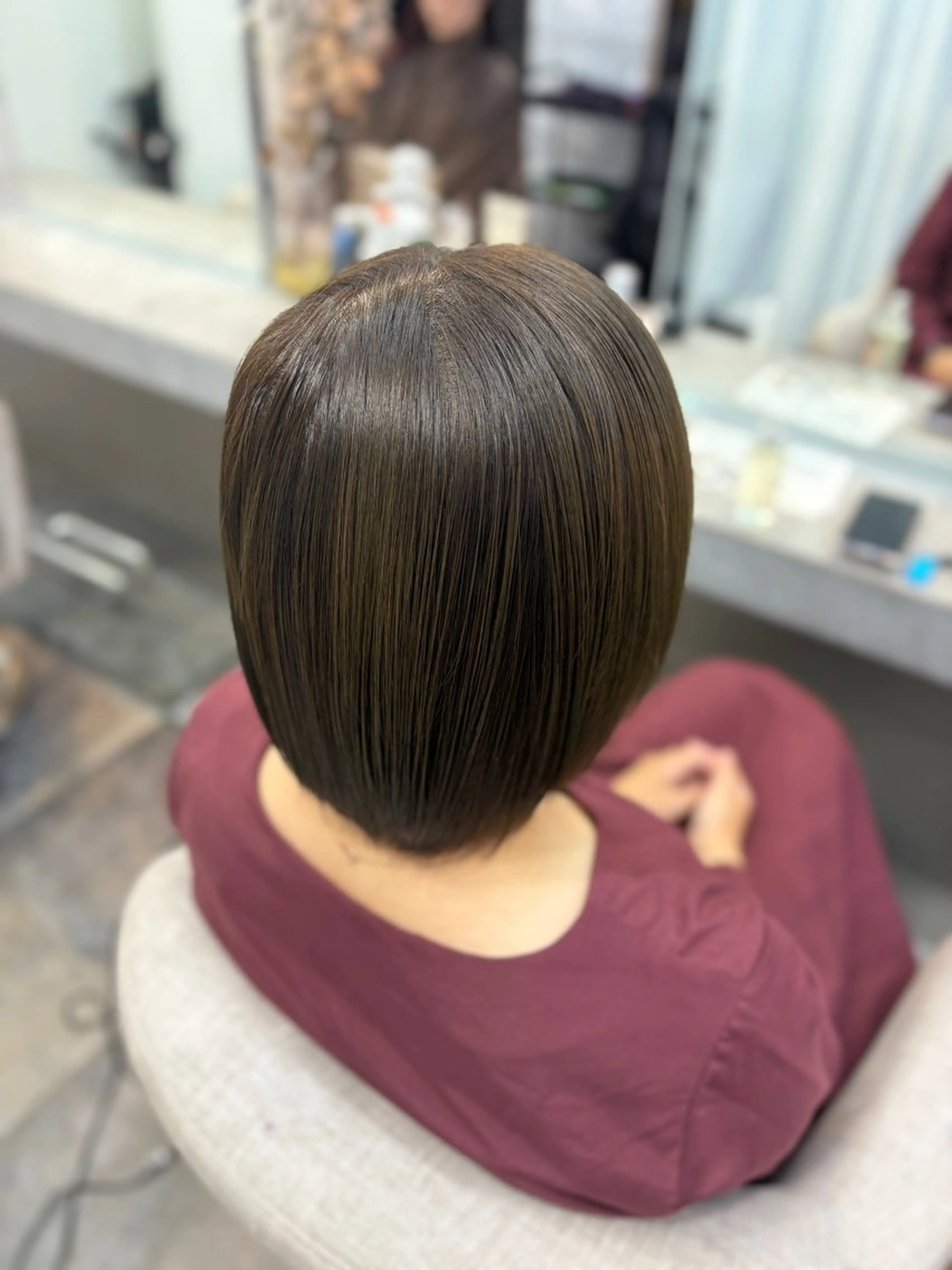 ミディアム カラー オリーブカラー Maho ブリーチモデル募集中のヘアスタイル