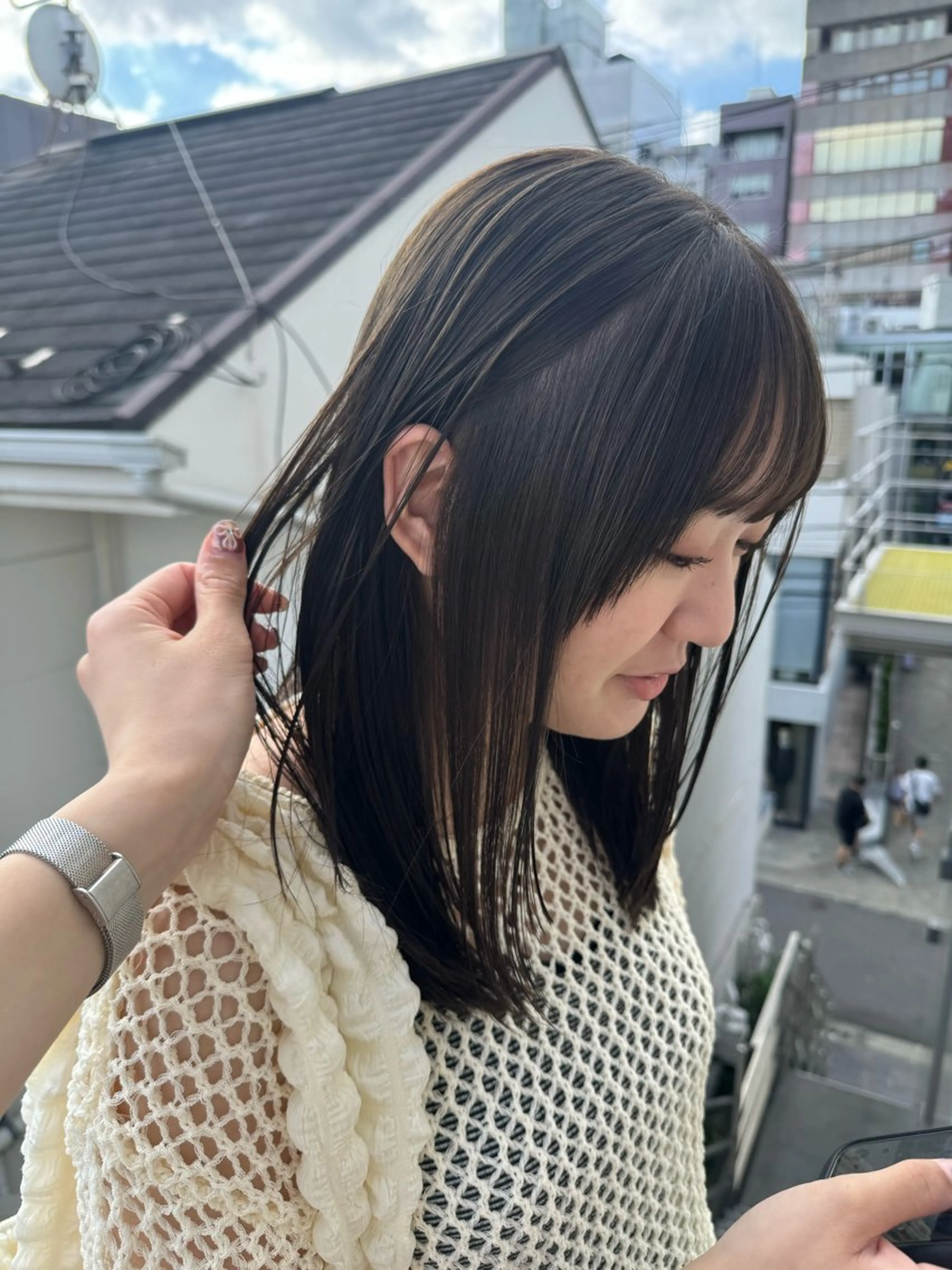 セミロング カラー ayaka♡ 柔らかカラーのヘアスタイル