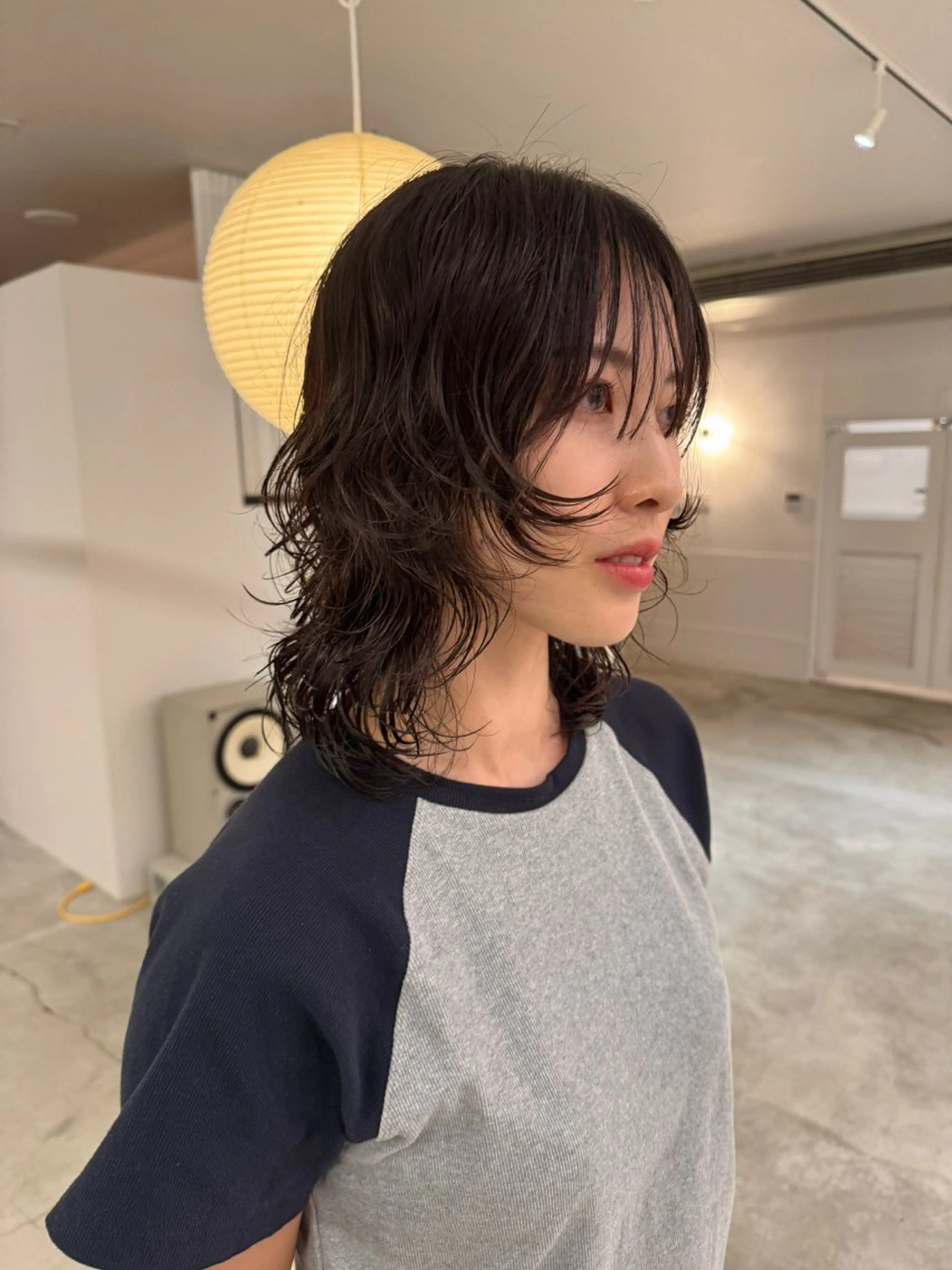 ミディアム パーマ ミディアムパーマ ウルフカット noi所属・岡崎パーマ 岡山裕成のヘアスタイル