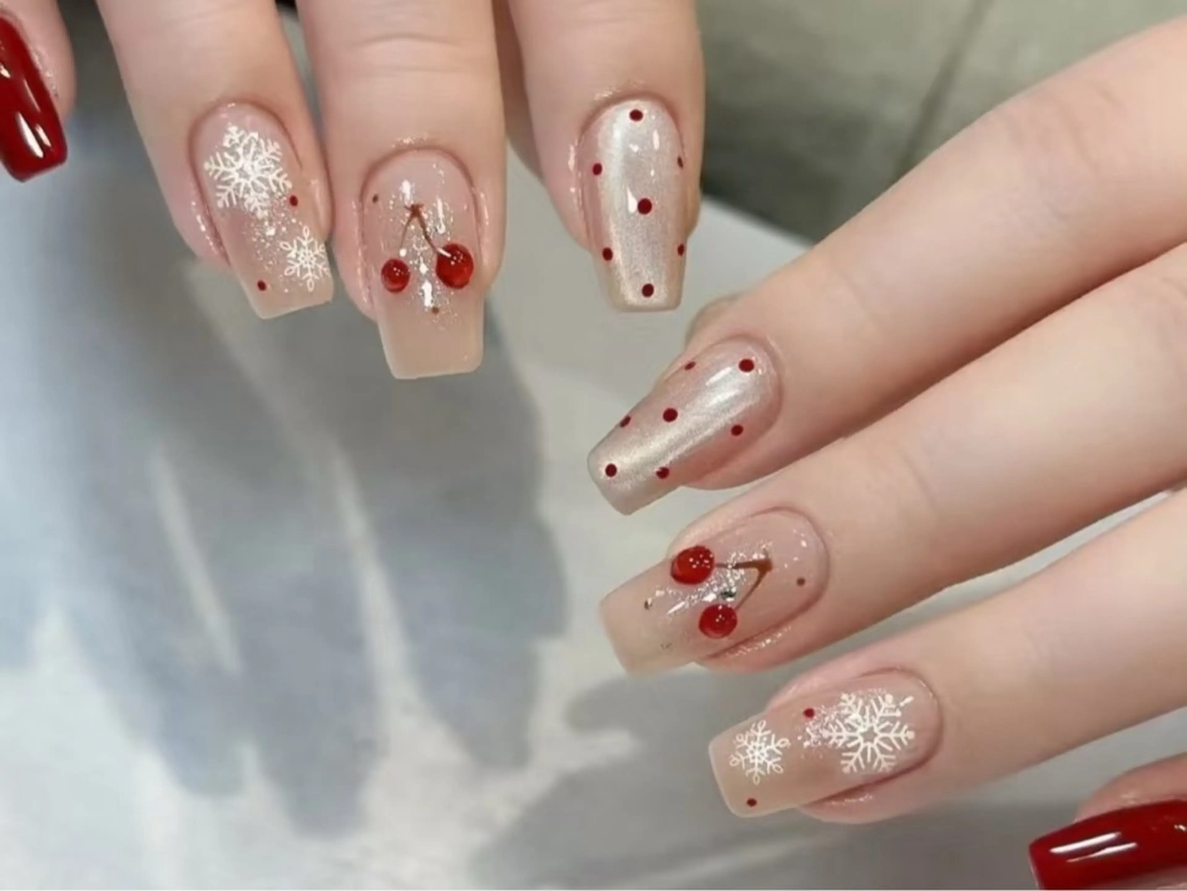 ネイル アートネイル オーロラネイル チークネイル フレンチネイル ガラスフレンチ ハンドネイル 🎀🎀YooLi Nail Salonのネイルデザイン