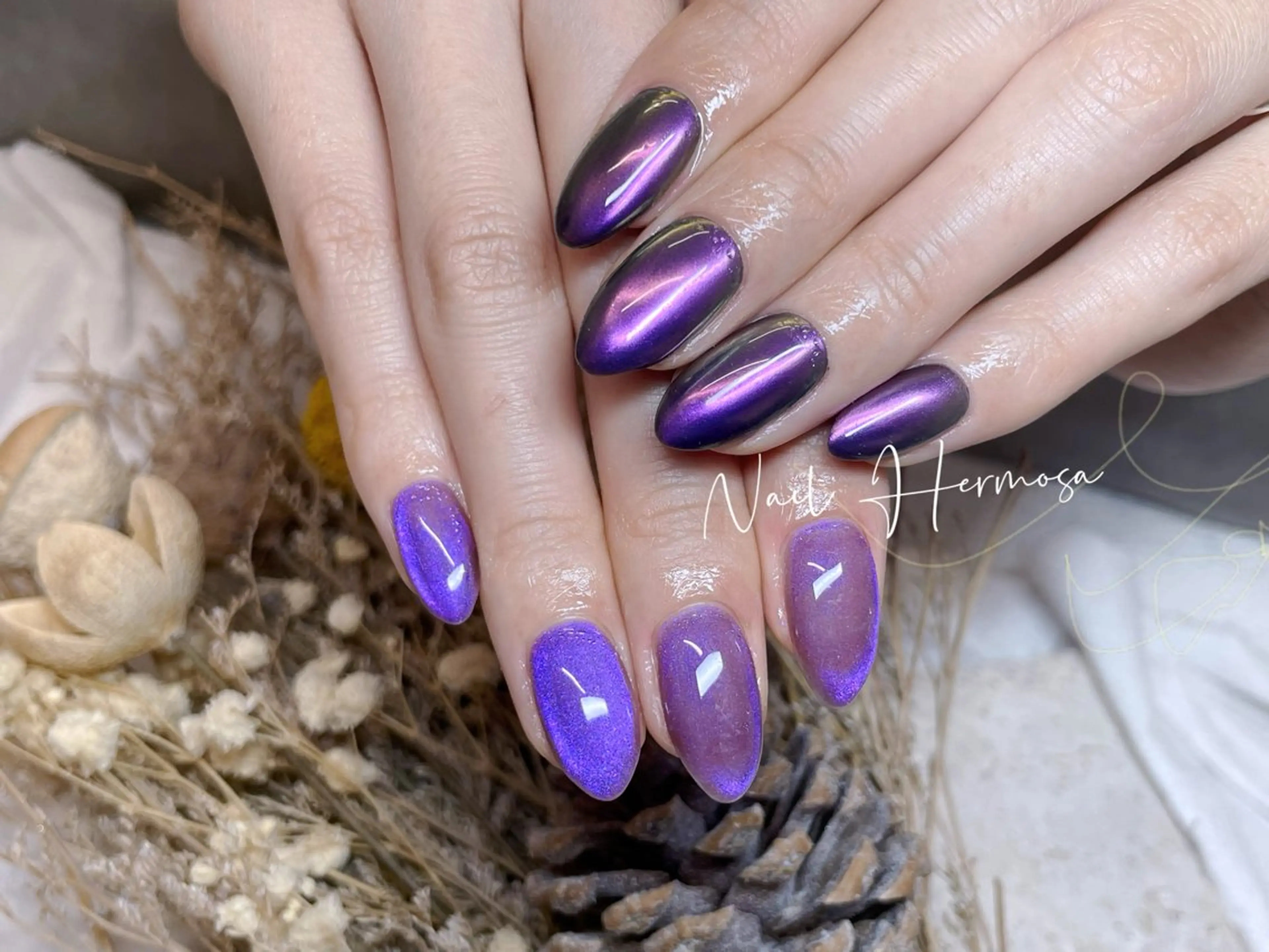 ネイル 長さ出し フラッシュネイル フットネイル ジェルネイル マグネットネイル フットネイル ネイル エルモサのネイルデザイン