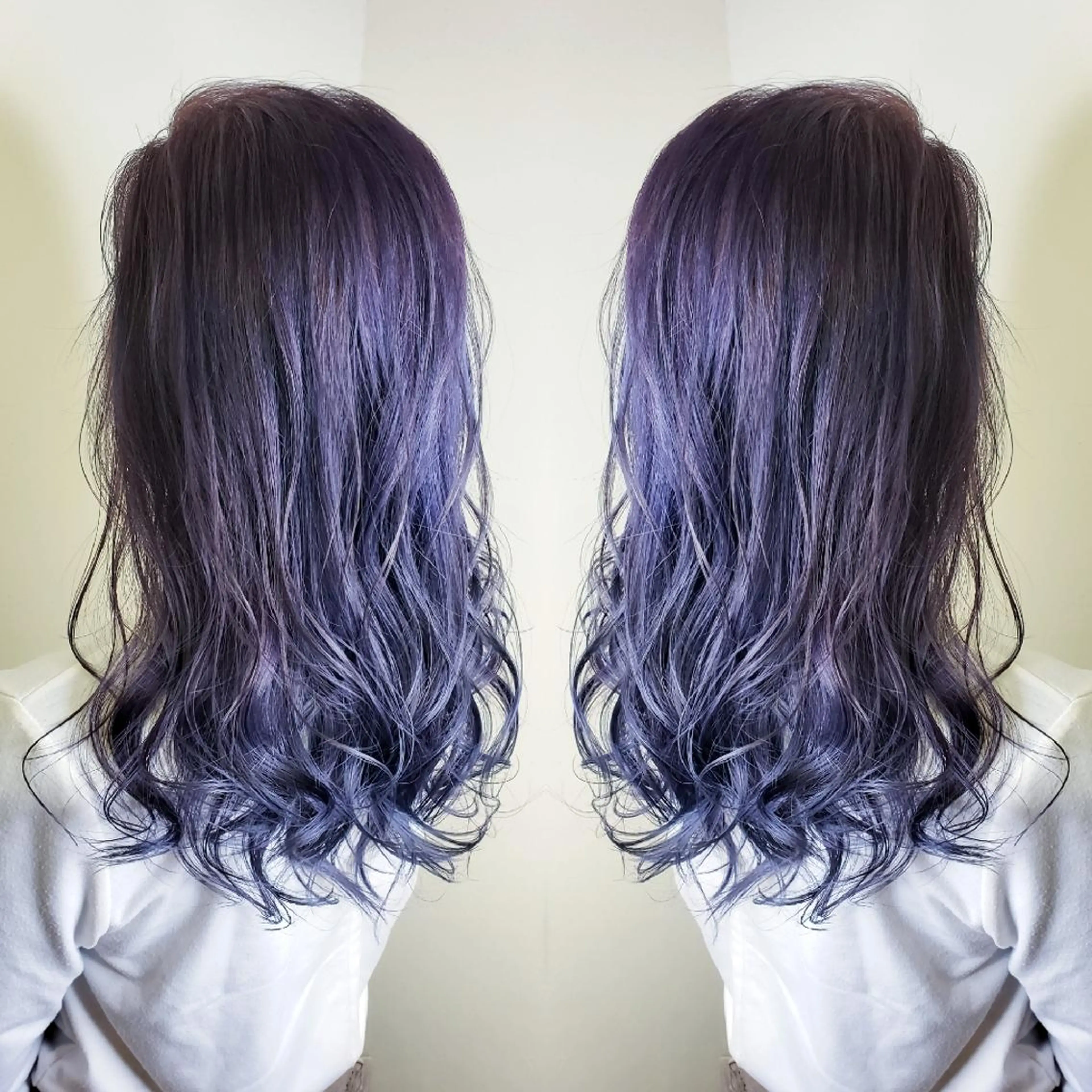 ミディアム カラー ヘアアレンジ ブルーカラー ブルーラベンダー ラベンダーカラー 【髪質改善美容師】t occa茨木篠原健太のヘアスタイル