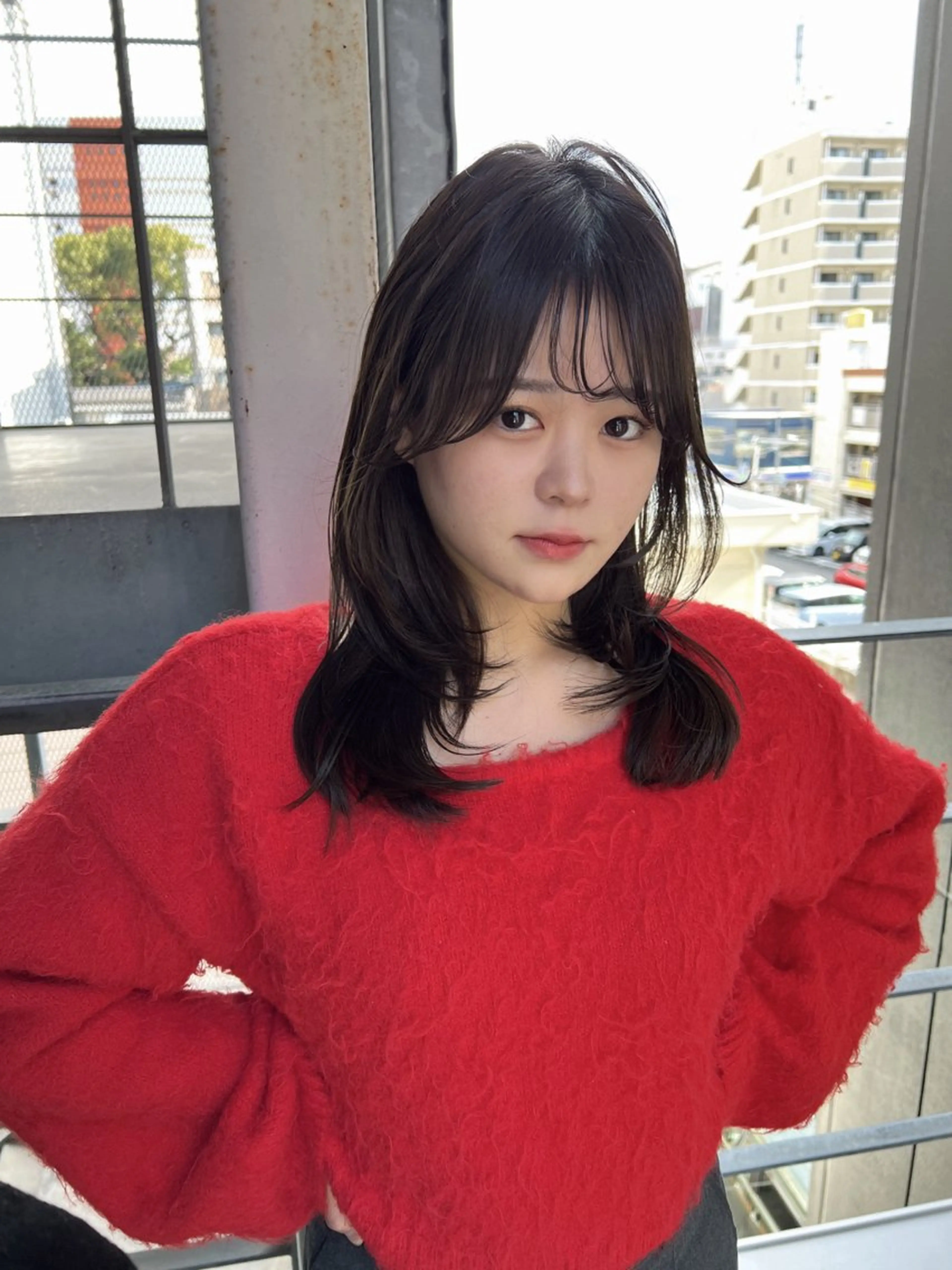 セミロング 韓国風ヘア レイヤーカット カット トリートメント レイヤ ーカット大名Lay.のヘアスタイル