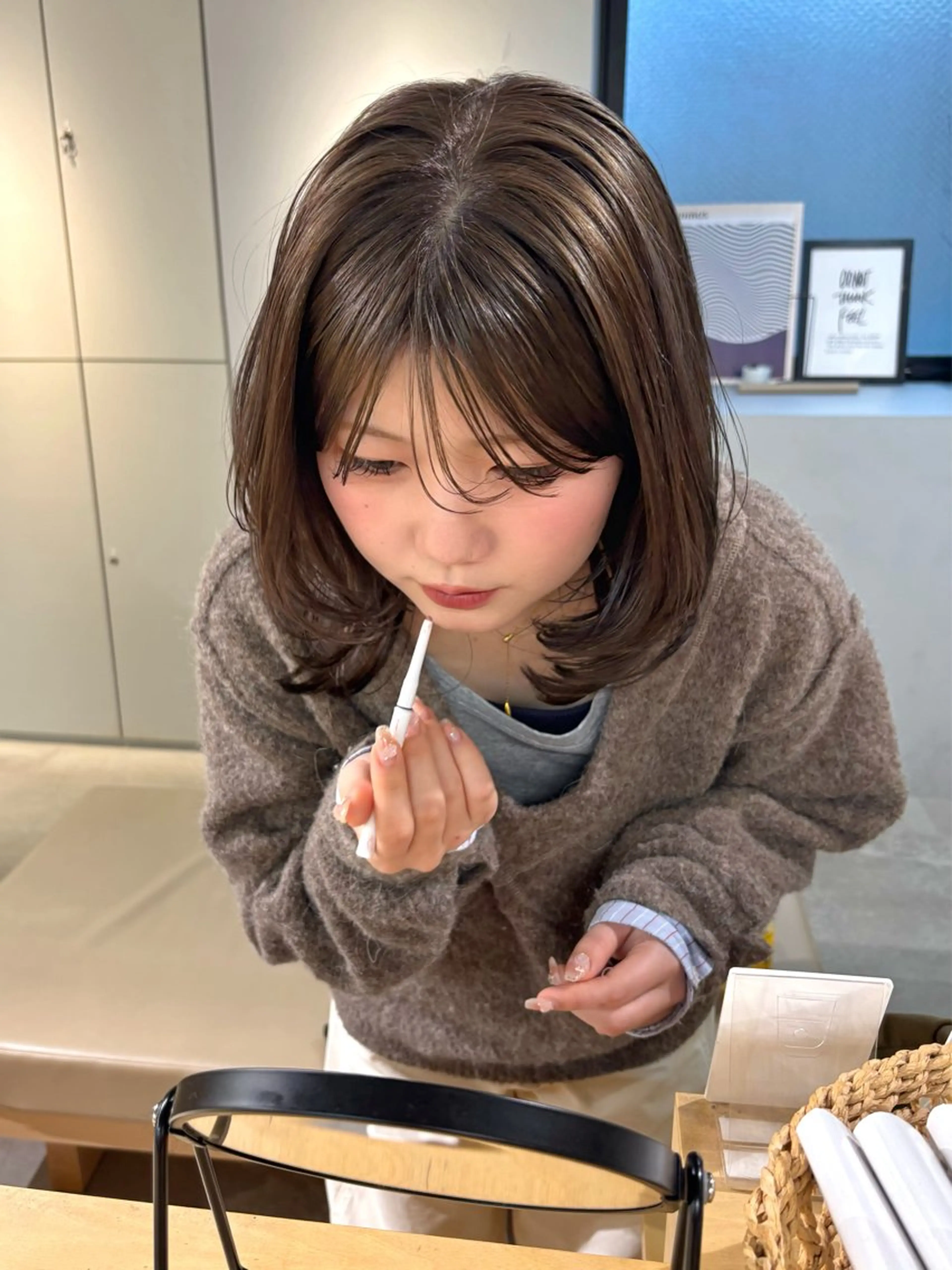 ミディアム カラー ブリーチ ダブルカラー ブリーチなしカラー カット ヘアカラー mizuki/ピンク ベージュ.レイヤーのヘアスタイル