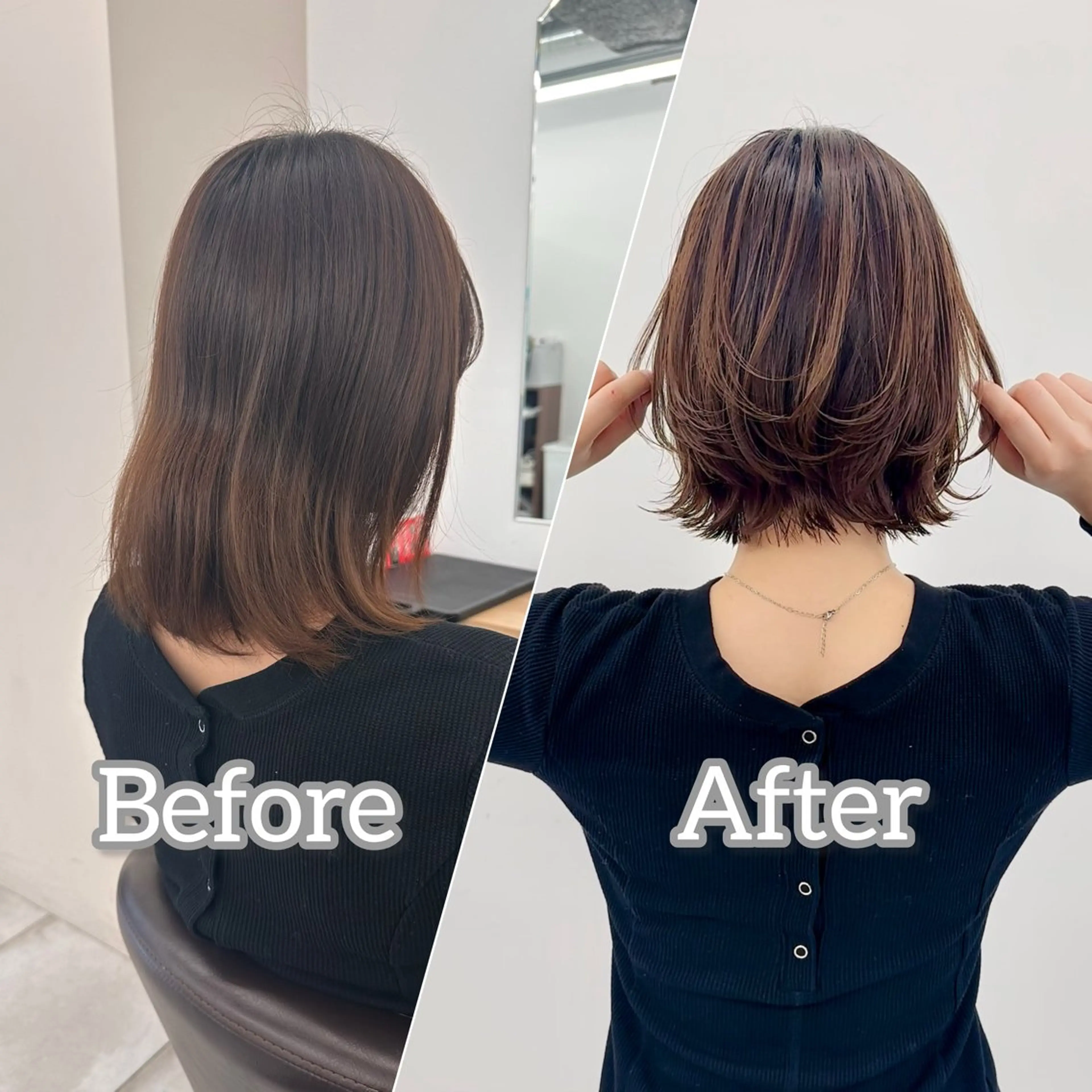 ミディアム カラー カット ヘアカラー トリートメント ブリーチなし/レイヤ ー特化🌈Tommyのヘアスタイル