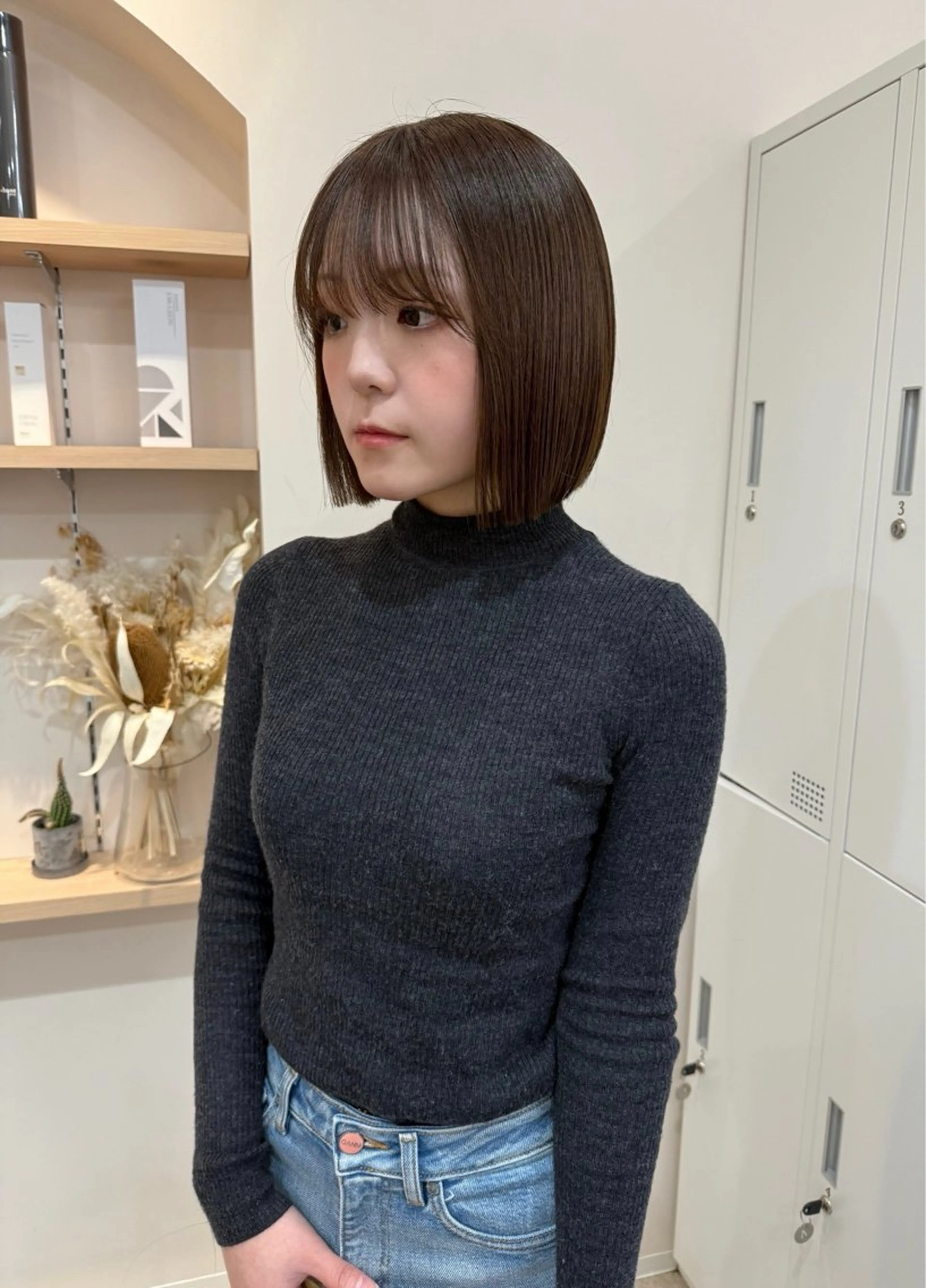 ミディアム カット ヘアカラー 🐈ブリーチ/ベージ ュ/ボブmiyu🐈のヘアスタイル