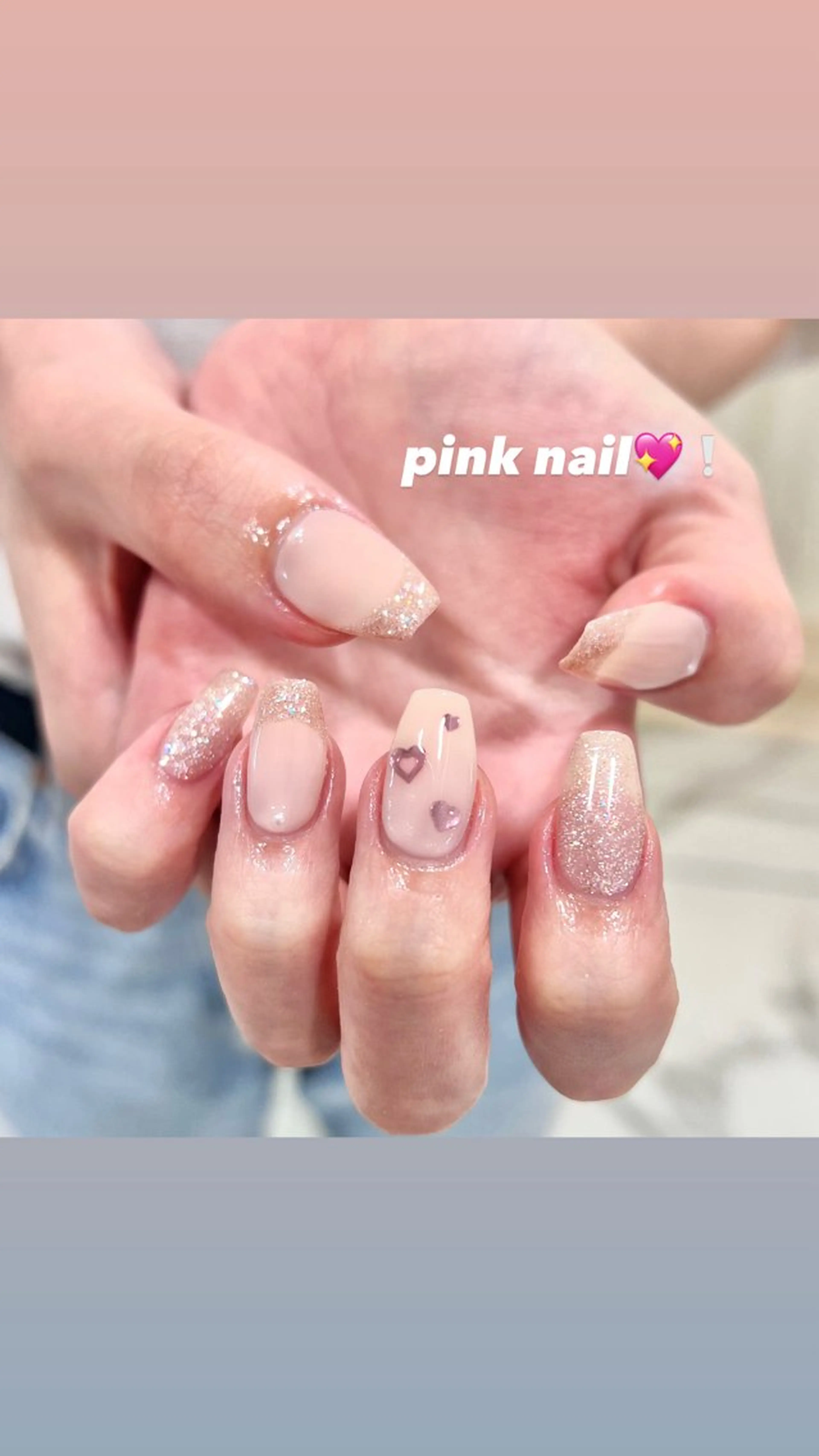 ネイル ハート ハンドネイル 🎀チーク/ちゅるん 🫧chisa🎀のネイルデザイン