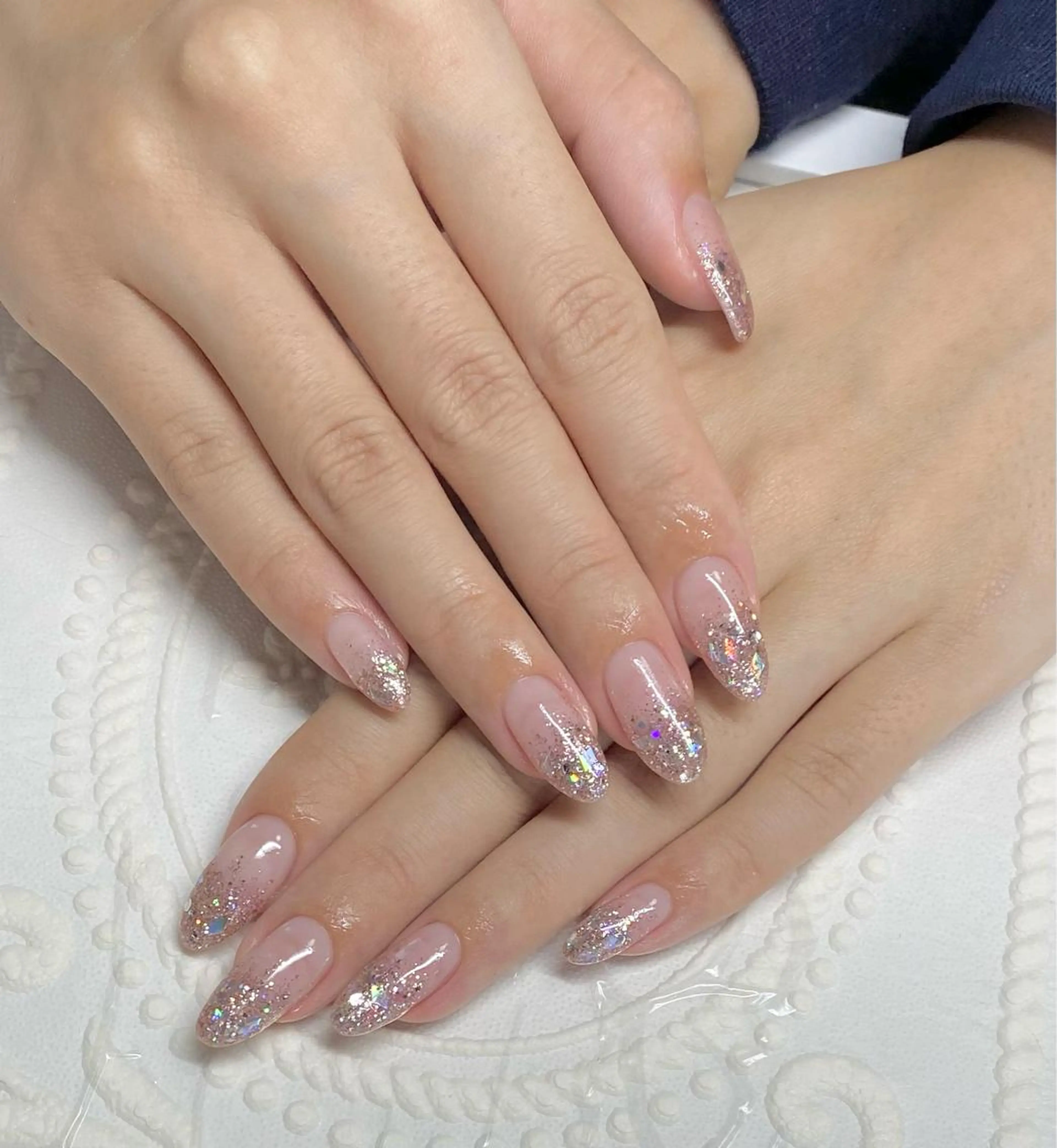 セミロング ネイル ピンク ハンドネイル lune nail_2017のその他イメージ