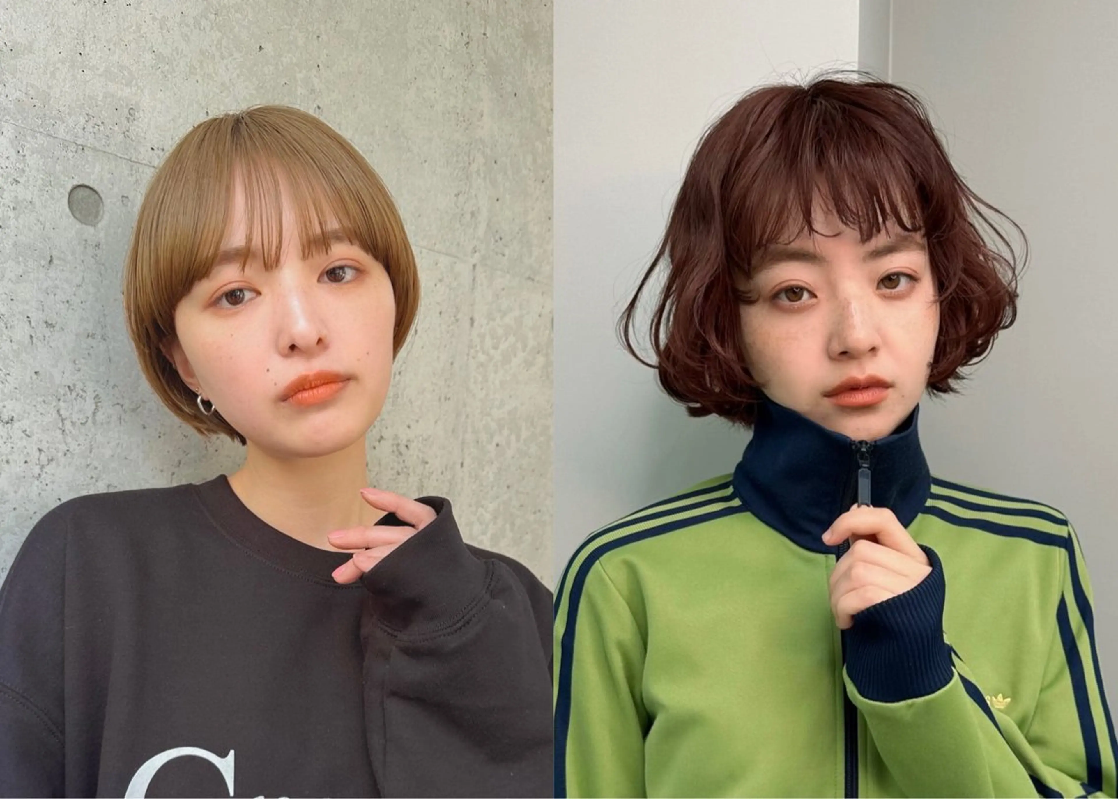 ショート カラー パーマ ショートボブ ボブ ショートヘア パーマ＊ 顔まわり似合わせのヘアスタイル