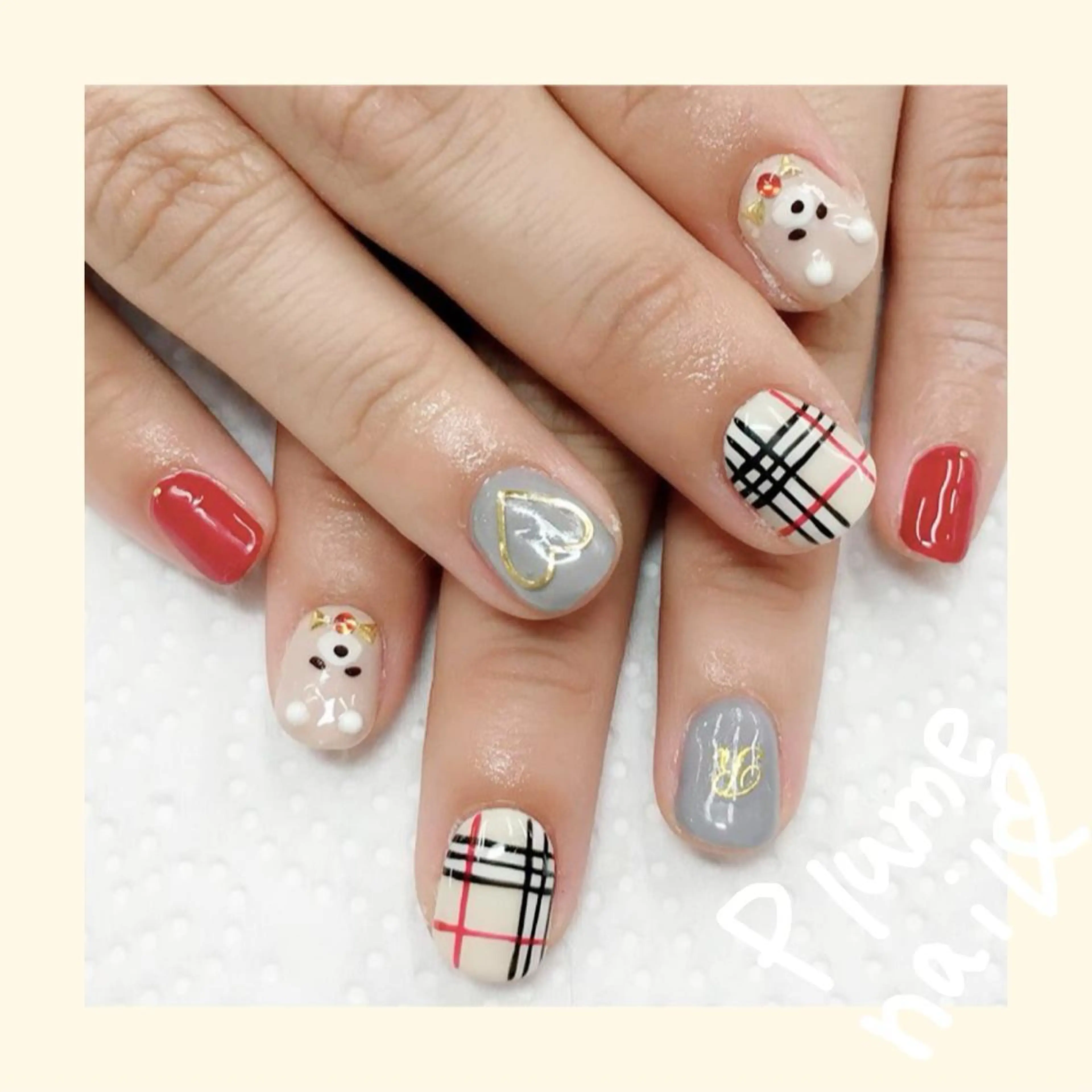 ネイル アートネイル ハロウィン ハート 韓国ネイル ワンカラーネイル ハンドネイル plume nail ☆韓国ネイルのネイルデザイン