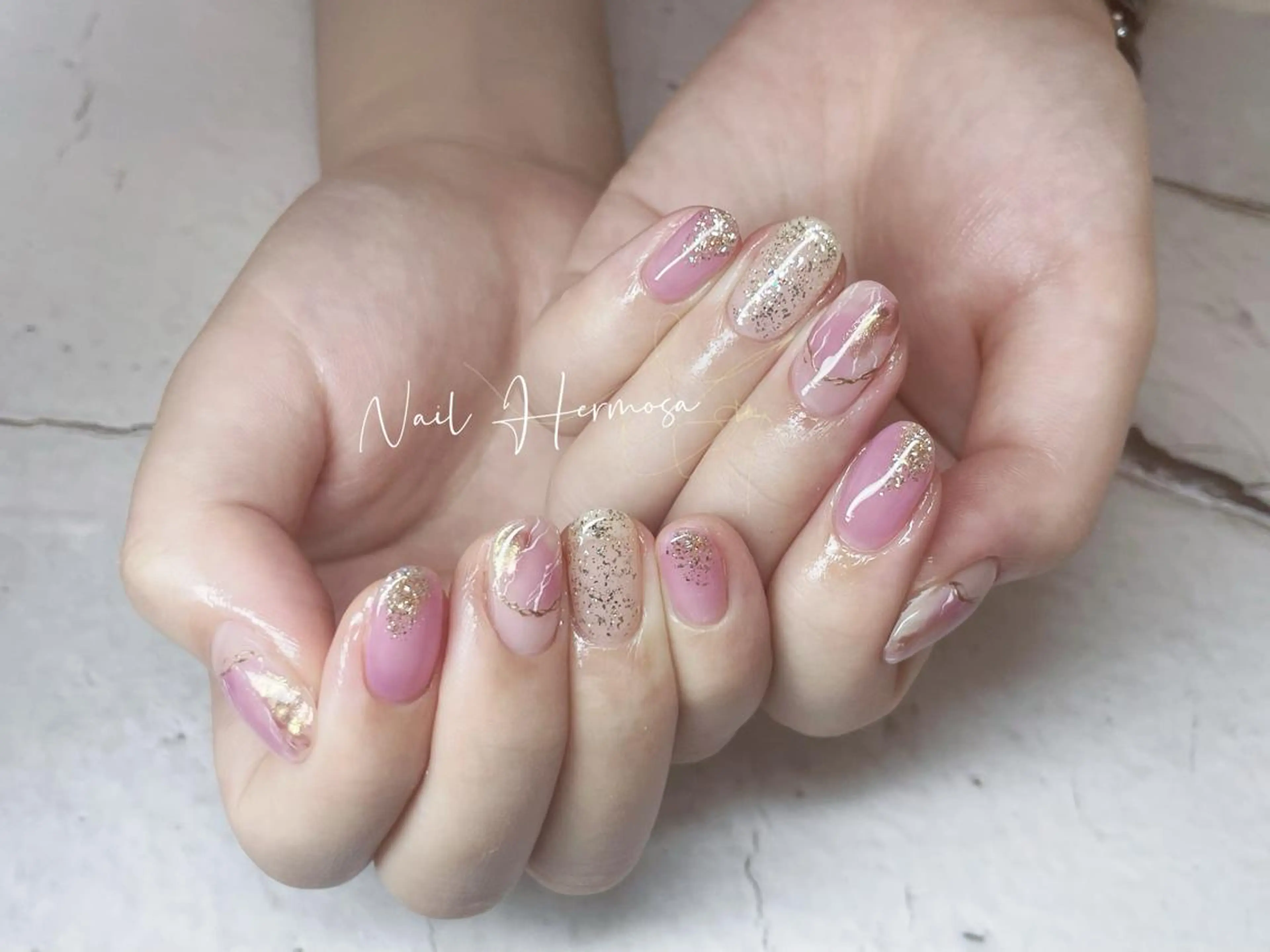 ネイル 桜ネイル 長さ出し フラッシュネイル フラワーネイル フットネイル ハンドネイル ネイル エルモサのネイルデザイン