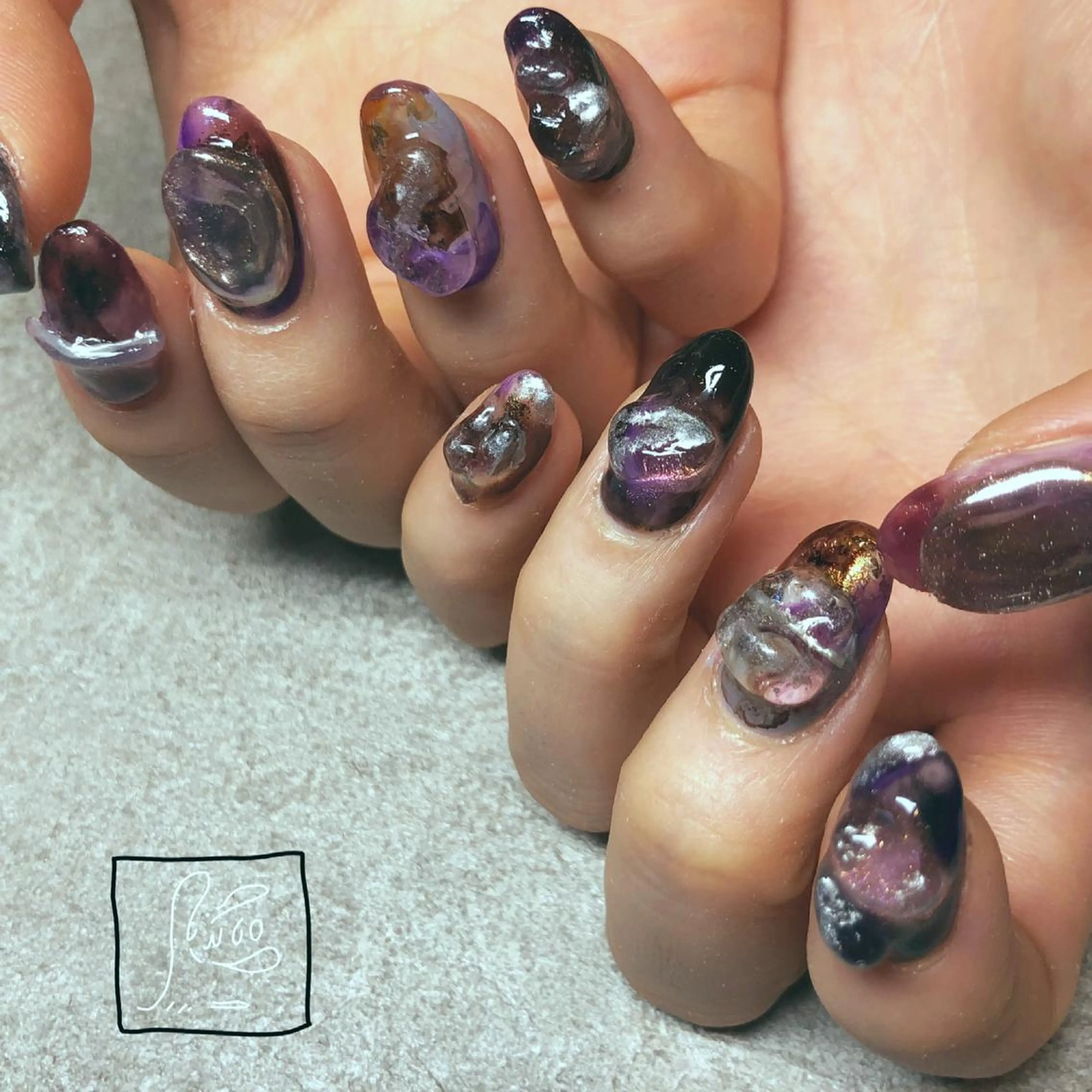 ネイル アートネイル クリアネイル ニュアンスネイル ワンカラーネイル ハンドネイル chik所属・hamaguchi licoのネイルデザイン