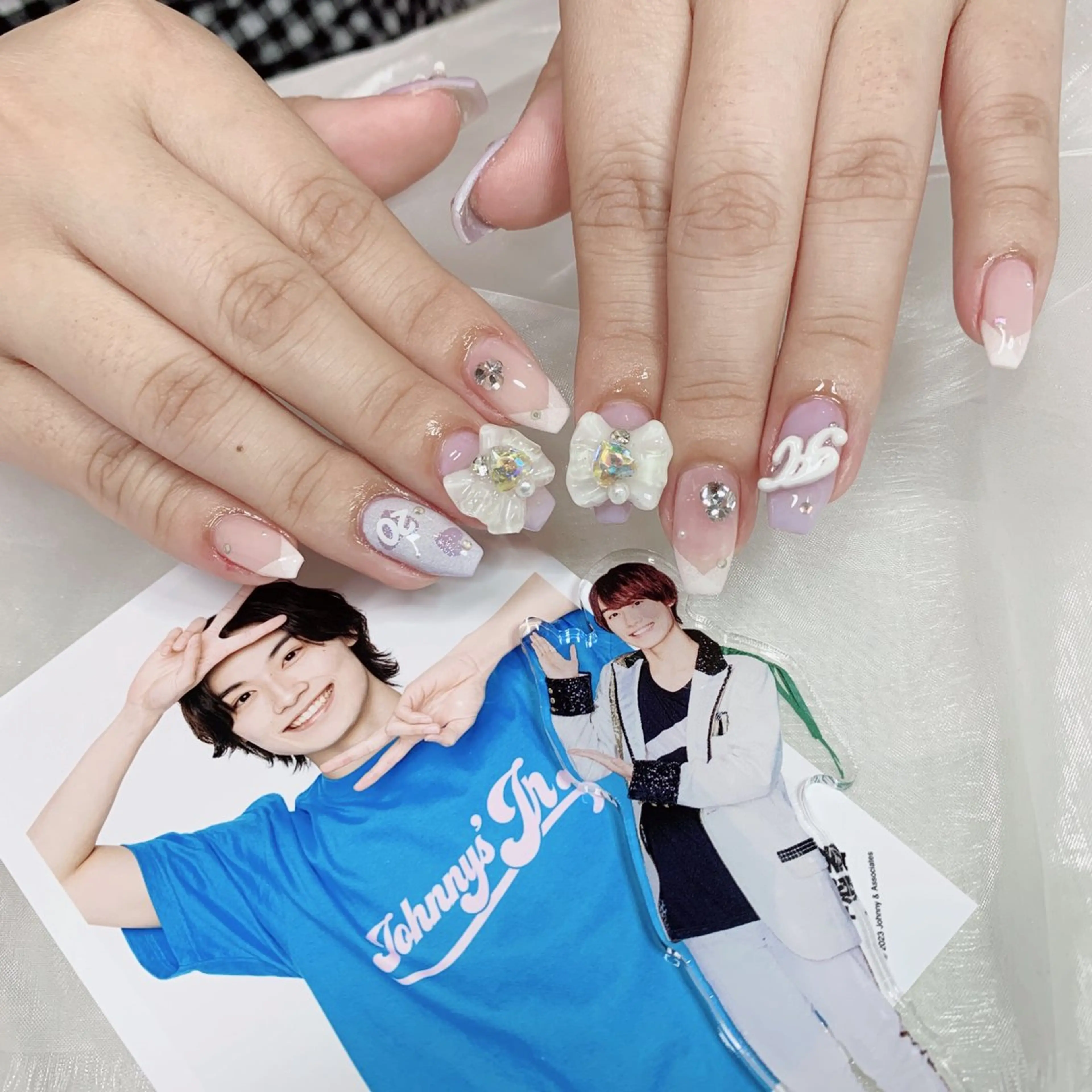 ネイル リボン ハンドネイル La neige* yuki 🥯🍑のネイルデザイン