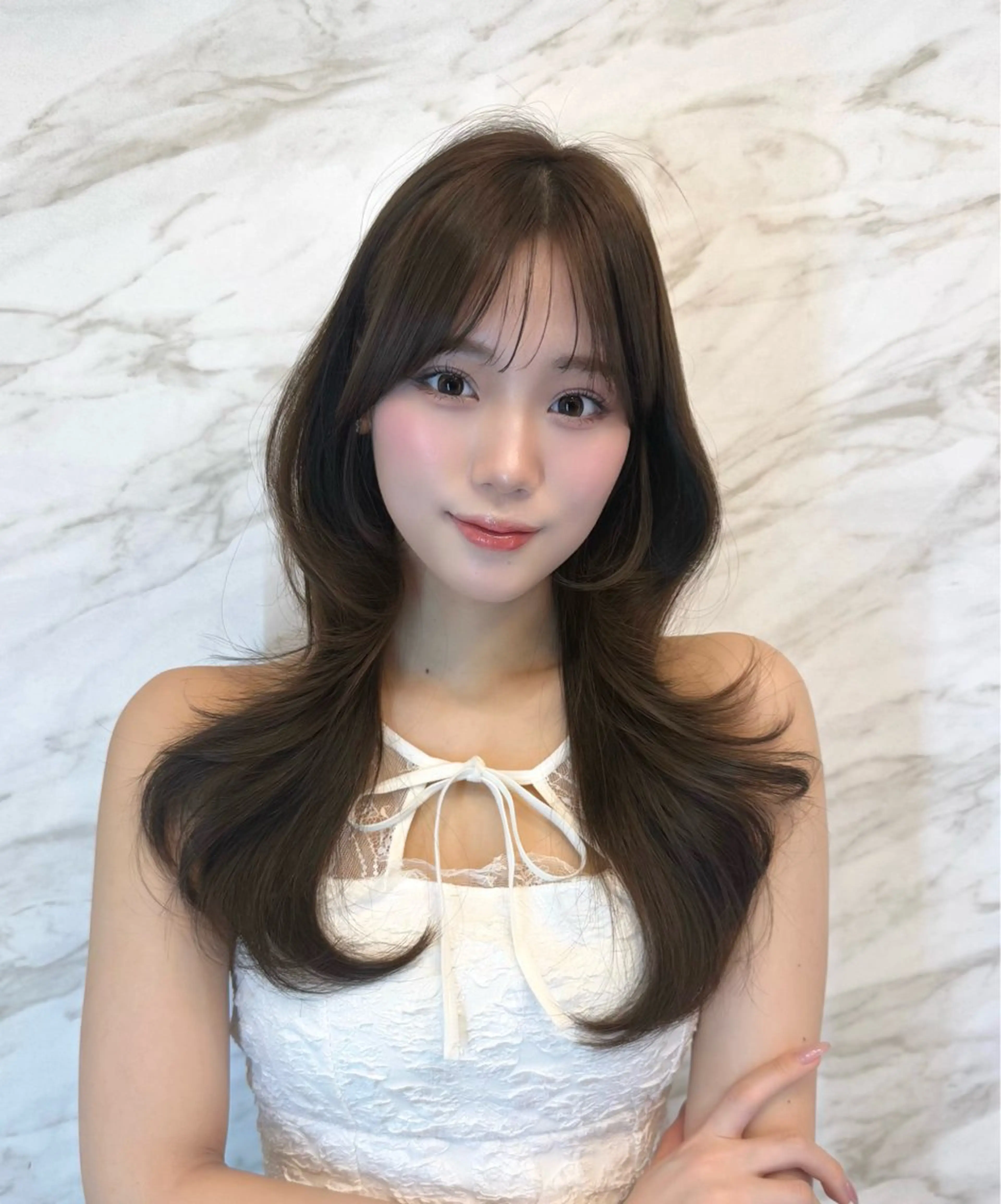 ロング 韓国風ヘア 韓国ヘア/艶髪/ 透明感カラー/つぐみのヘアスタイル