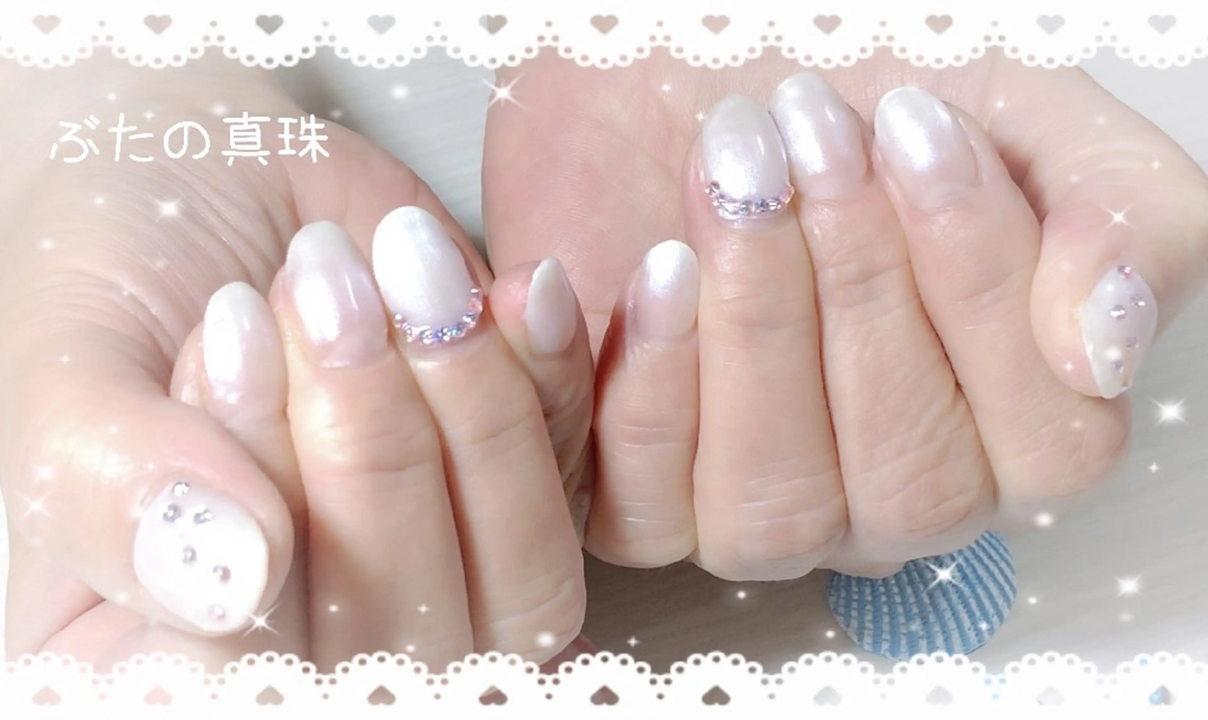 ネイル ホワイト ハンドネイル 林 珠里のネイルデザイン