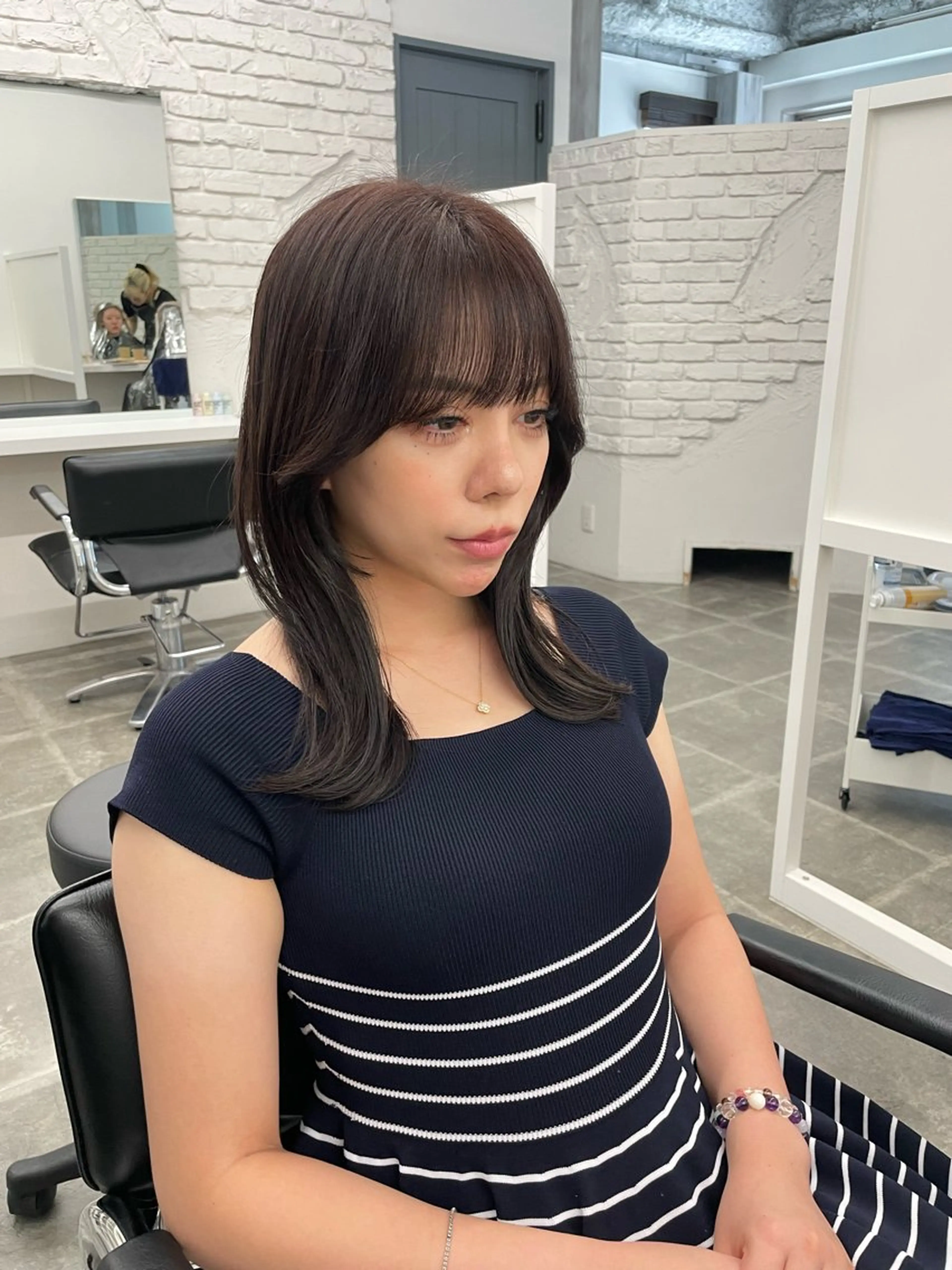 ミディアム 韓国風ヘア レイヤーカット 小顔カット カット トリートメント 尚弥/顔まわりの神様 レイヤー/韓国風のヘアスタイル