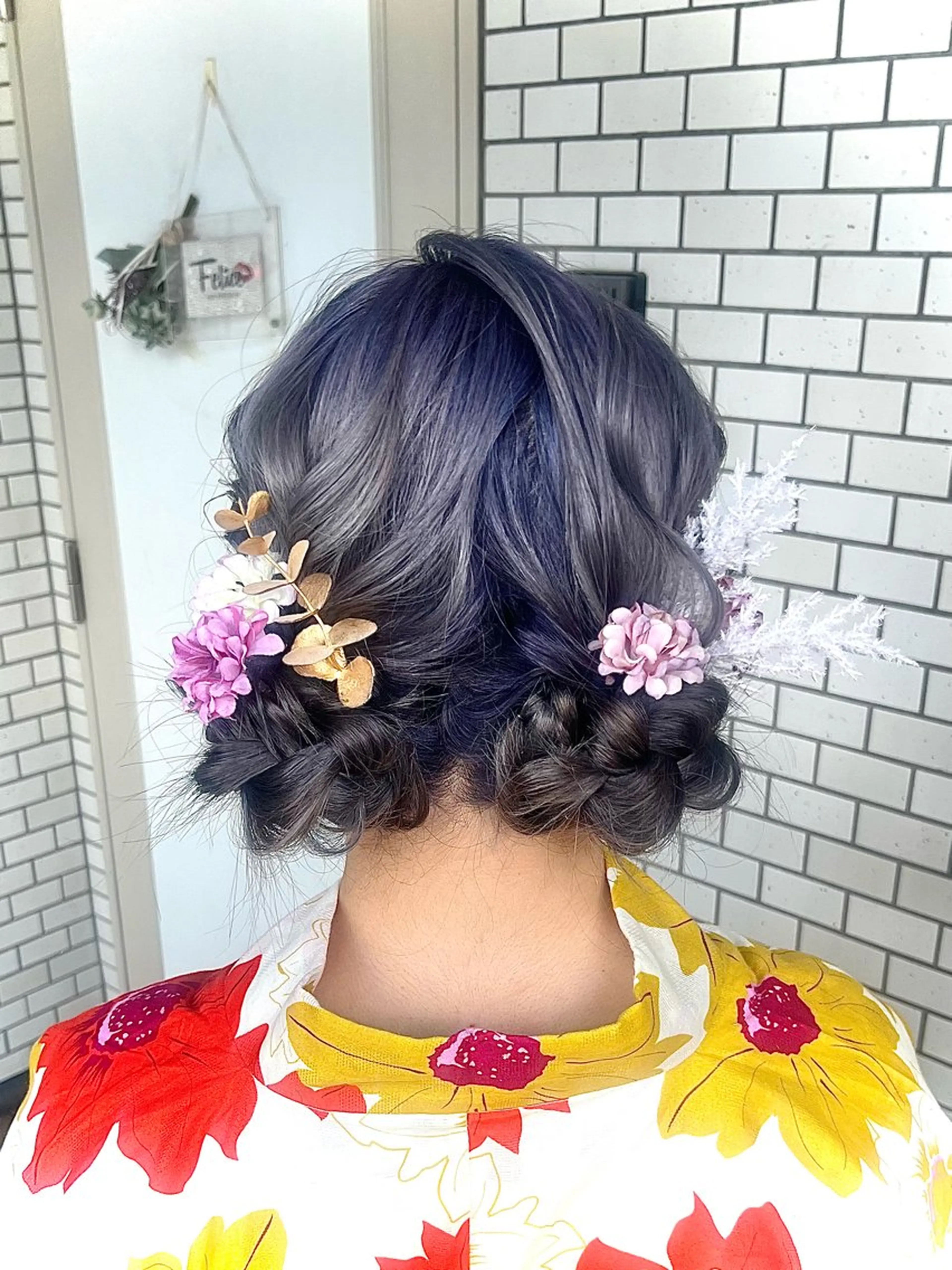 ヘアアレンジ お団子ヘア 髪飾り 浴衣 推し活＊イベントヘア 💕ゆり🐈🐾のヘアスタイル