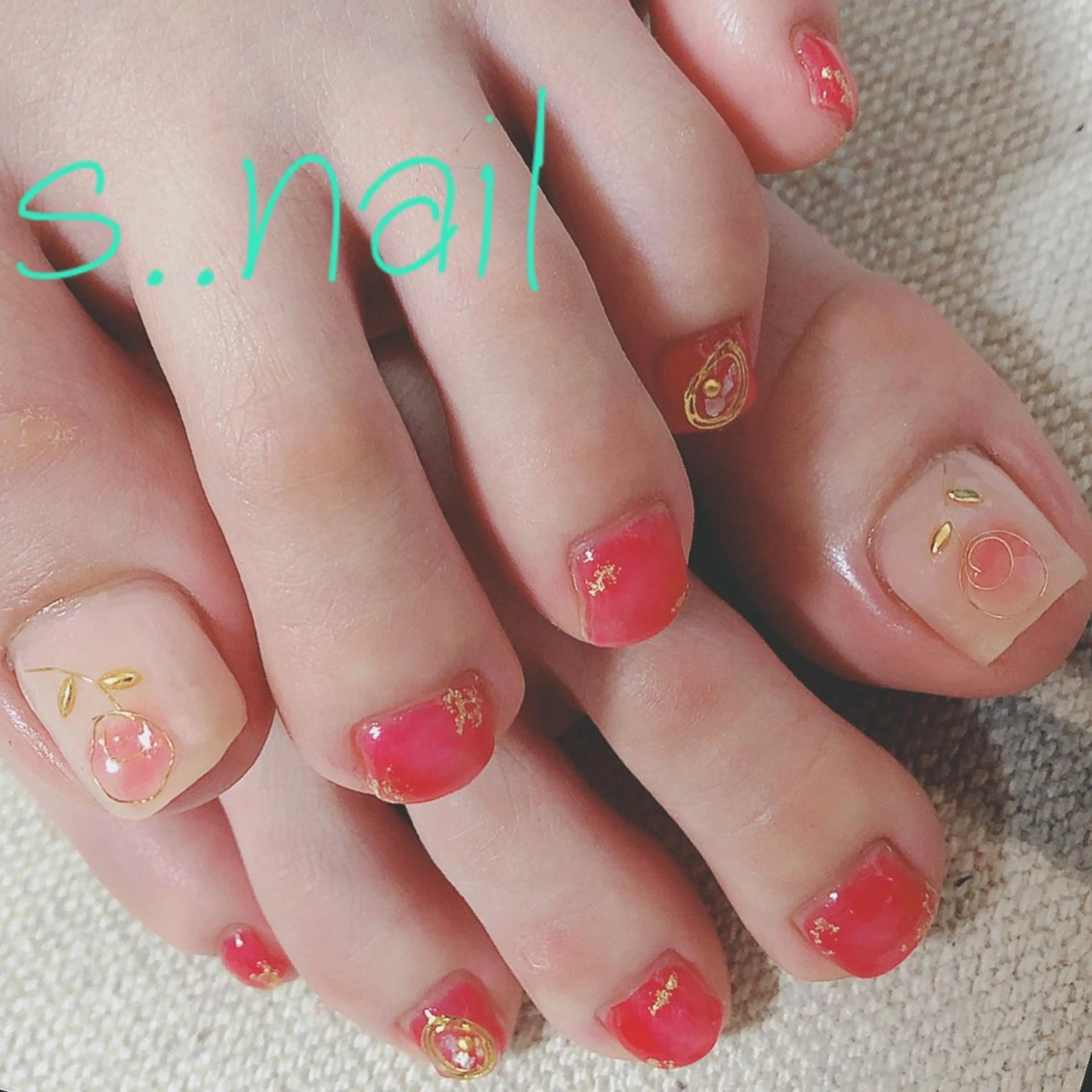 ネイル ボルドー 赤色 ハンドネイル フットネイル s..nail / MORITAのネイルデザイン