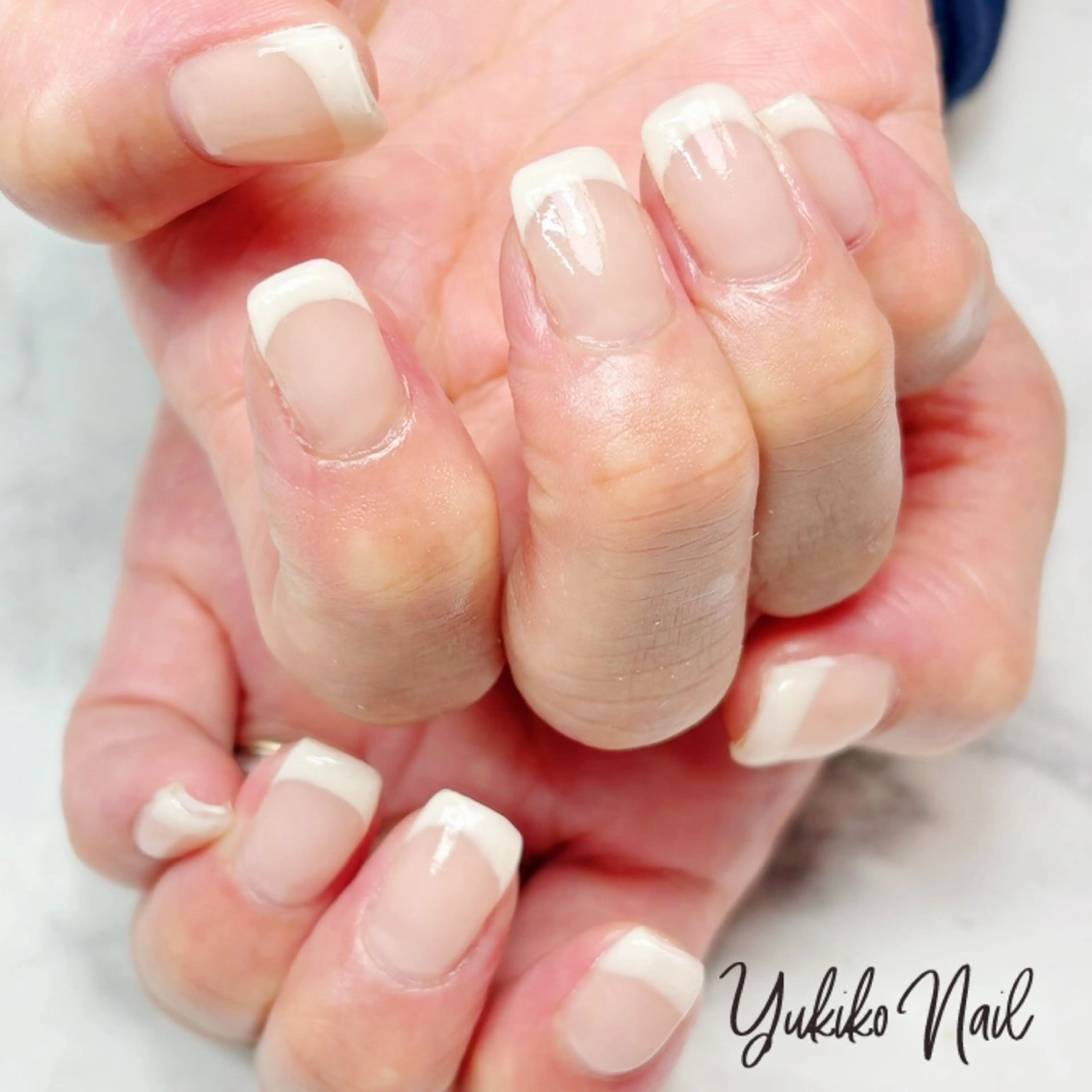 ネイル フレンチネイル シンプルネイル ブライダルネイル ホワイト ハンドネイル ユキコ ネイルのネイルデザイン
