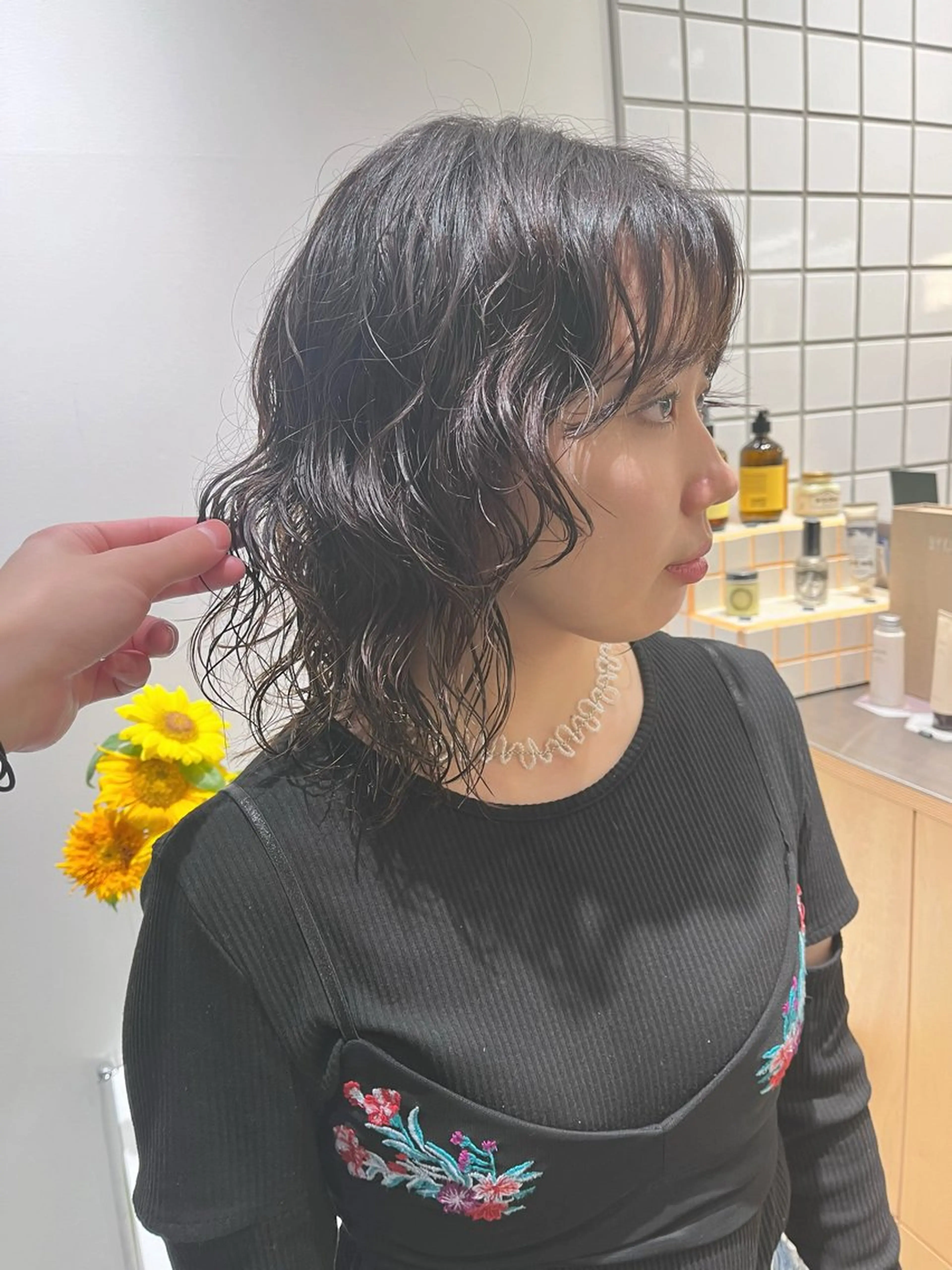 ミディアム パーマ ミディアムパーマ ウルフカット カット パーマ トリートメント 原宿パーマ kazuのヘアスタイル