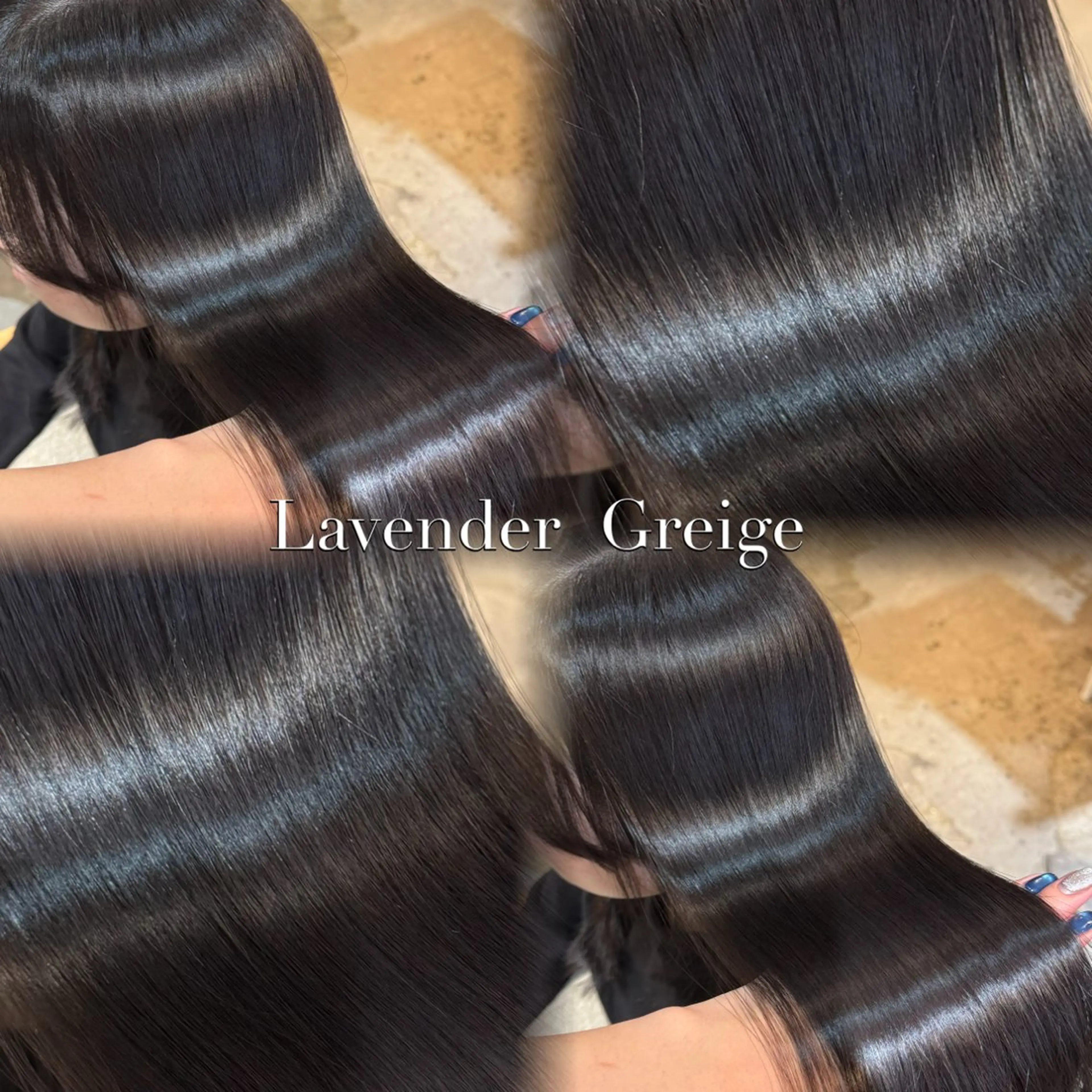 ロング カラー グレージュ ラベンダーカラー ラベンダーグレージュ ラベンダーグレー カット ヘアカラー 縮毛矯正 トリートメント 髪質改善/美髪矯正/ ハッシュカット/韓国のヘアスタイル