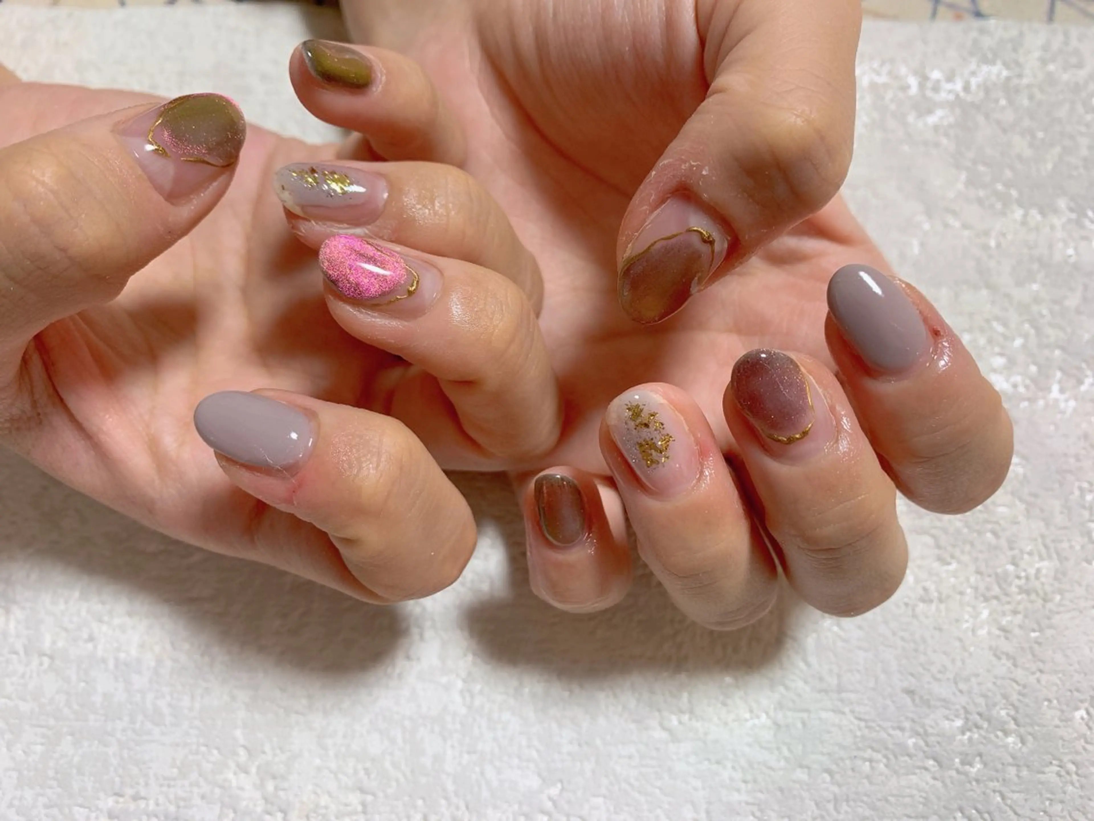 ネイル ジェルネイル キラキラネイル 韓国ネイル マグネットネイル メンズネイル kiki nail たまプラーザのネイルデザイン