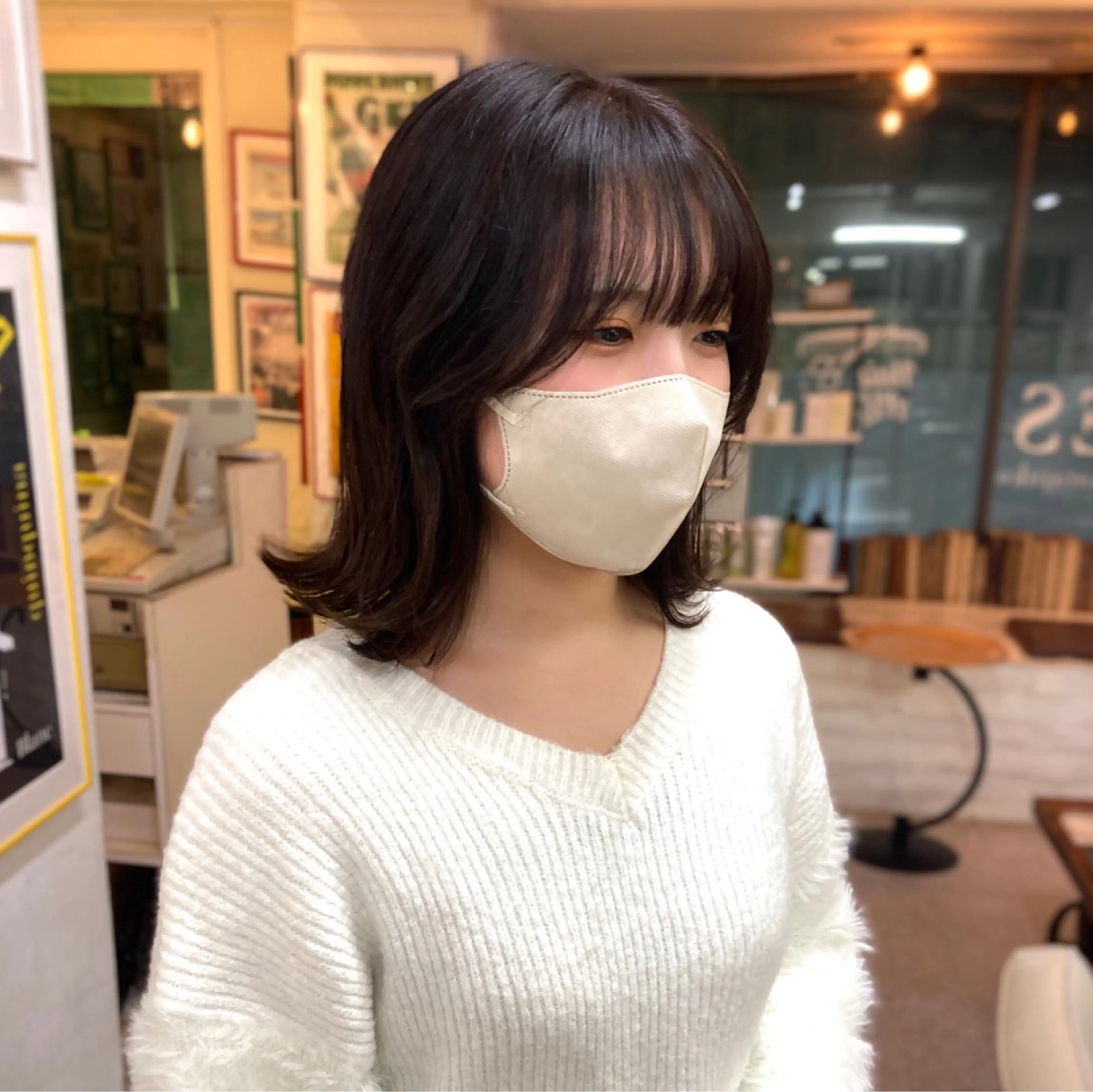 ミディアム カラー カット ヘアカラー トリートメント ウルフレイヤー エクステ/kokiのヘアスタイル