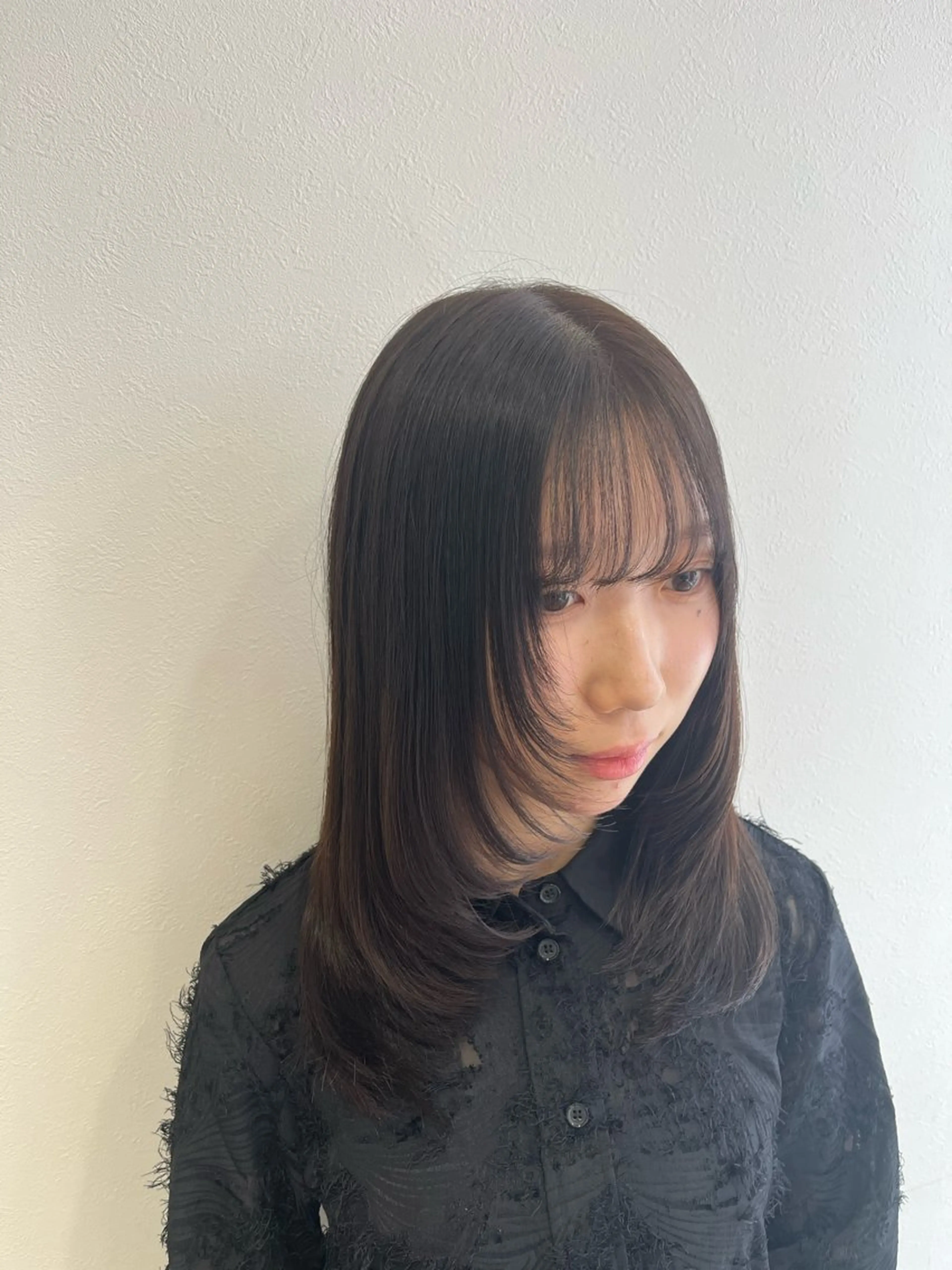 ロング 顔周りカット レイヤーカット CLIQUE　有木 七虹のヘアスタイル