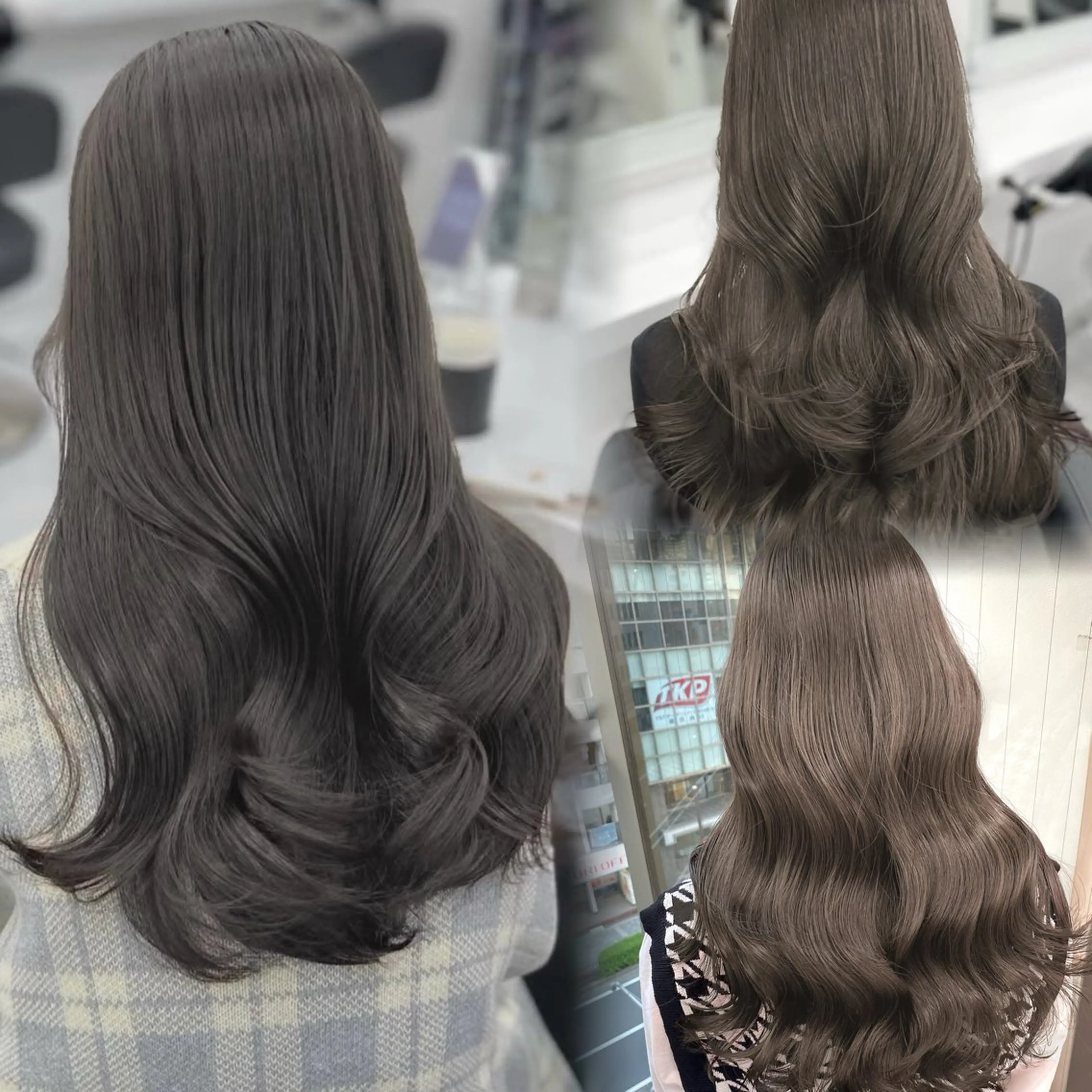 ロング カラー 赤み消し韓国ヘア レイヤー縮毛🤍渡邉のヘアスタイル