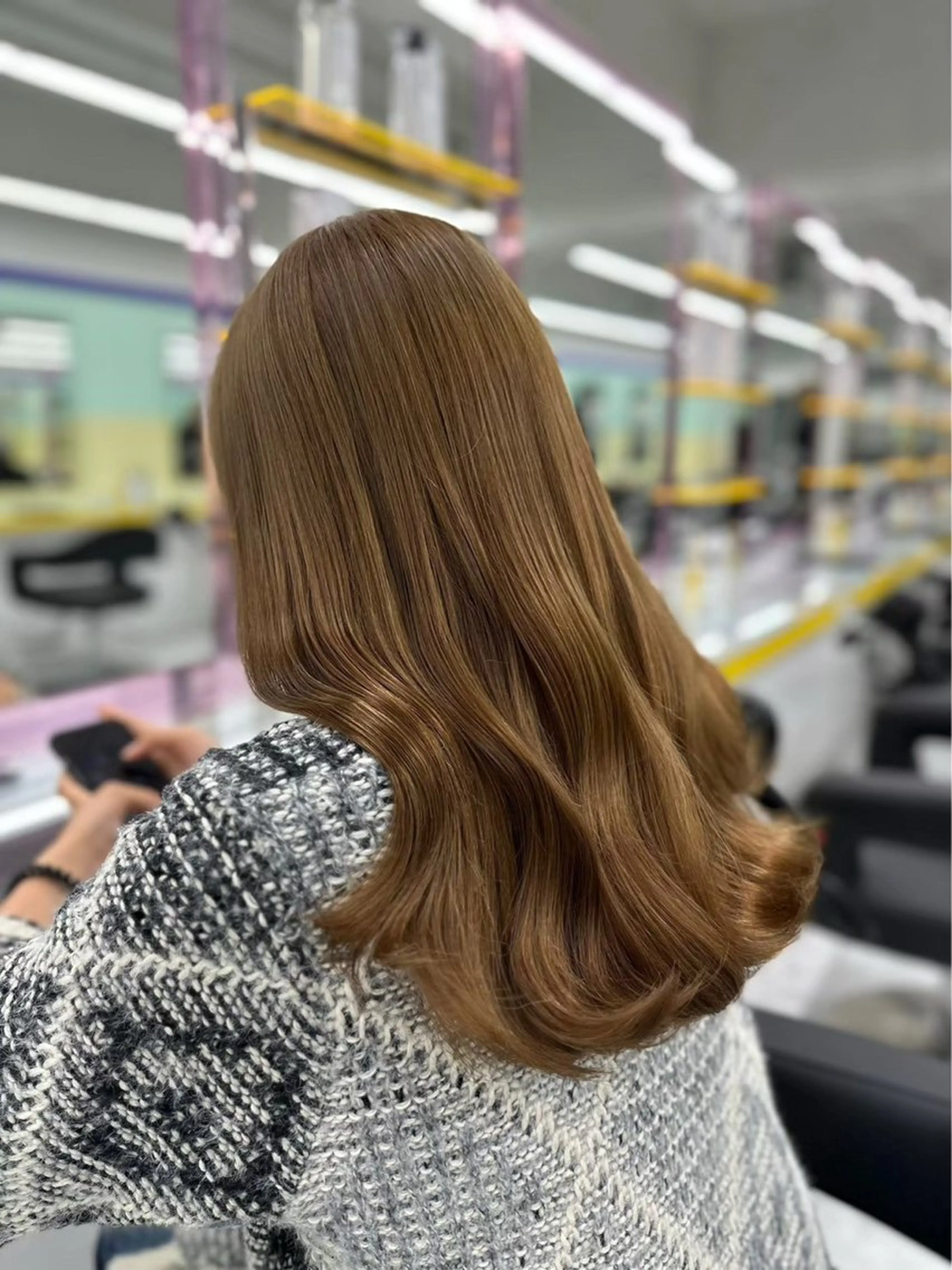 ロング カラー 韓国風艶髪🎀 暖色カラー🤍のヘアスタイル