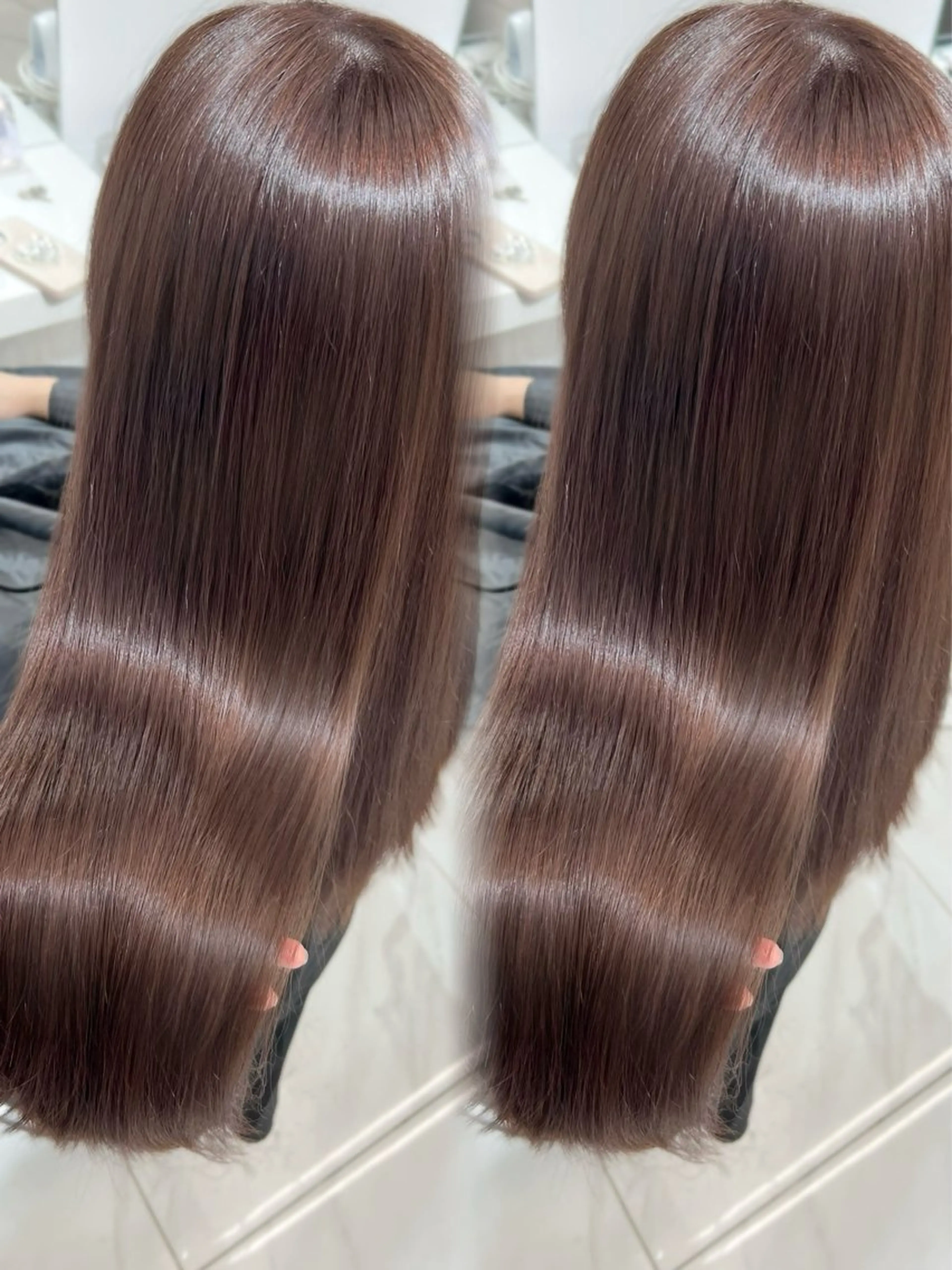 セミロング カラー ブラウンカラー チョコレートブラウン 髪質改善 ヘアカラー 縮毛矯正 トリートメント 盛れる顔周り🤍渋谷 Risa🎀のヘアスタイル