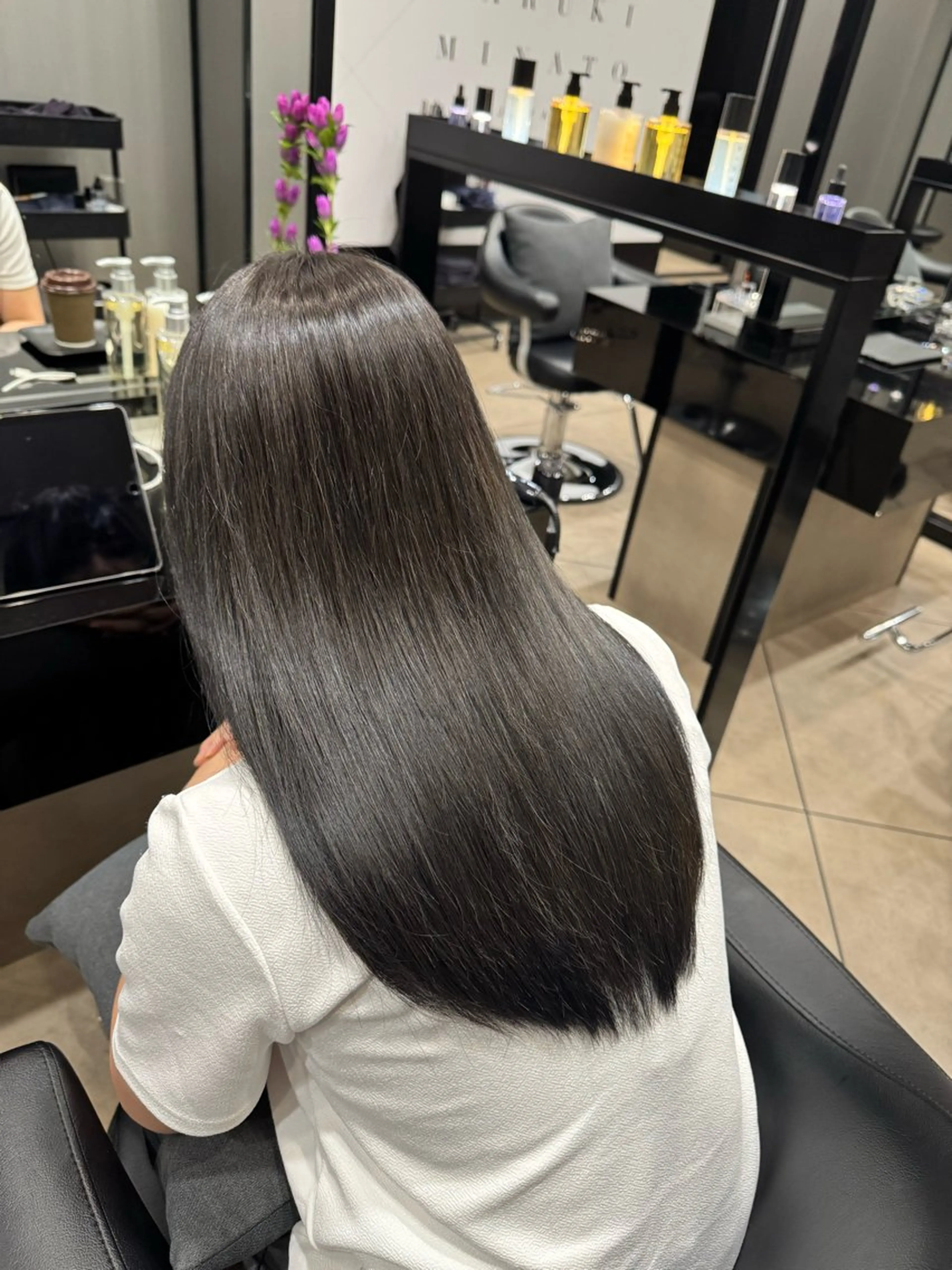 ロング カラー 縮毛矯正 池田 龍生のヘアスタイル