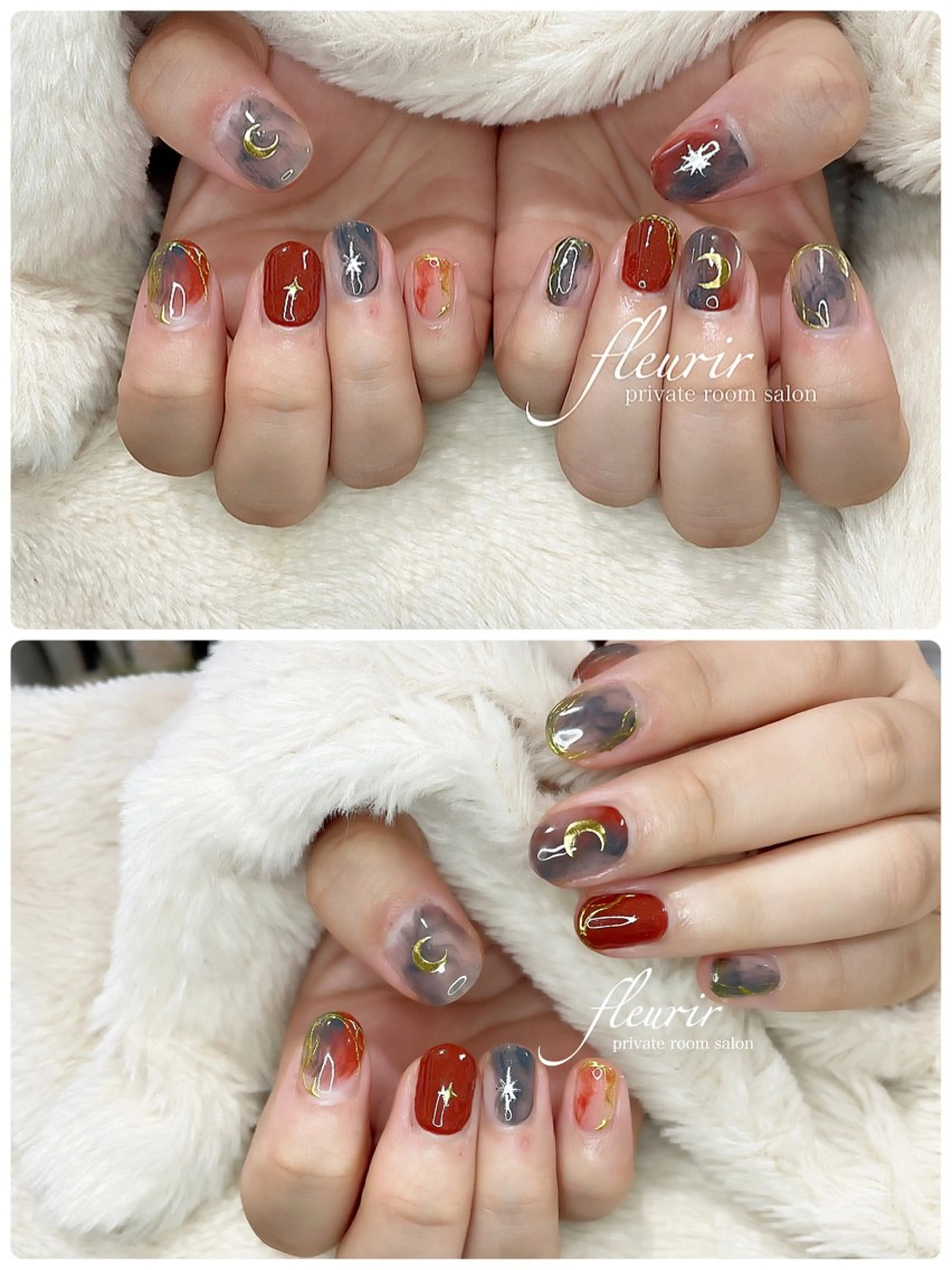 ネイル ニュアンスネイル フルリール 【プライベートサロンのネイルデザイン