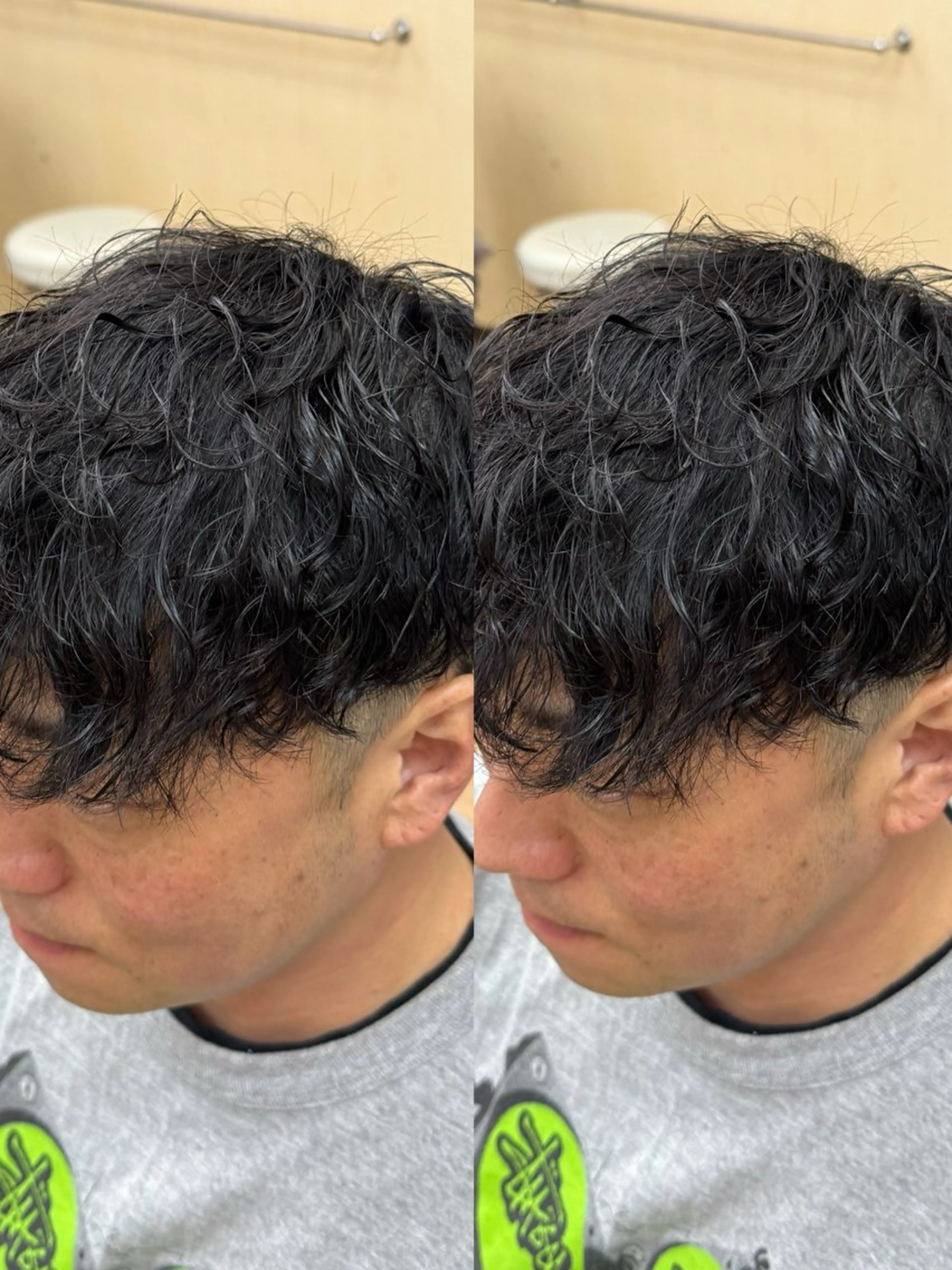 ミディアム メンズ ミディアムパーマ メンズパーマ スペインカール カット パーマ 焼津メンズパーマ特化 大石雄生のヘアスタイル