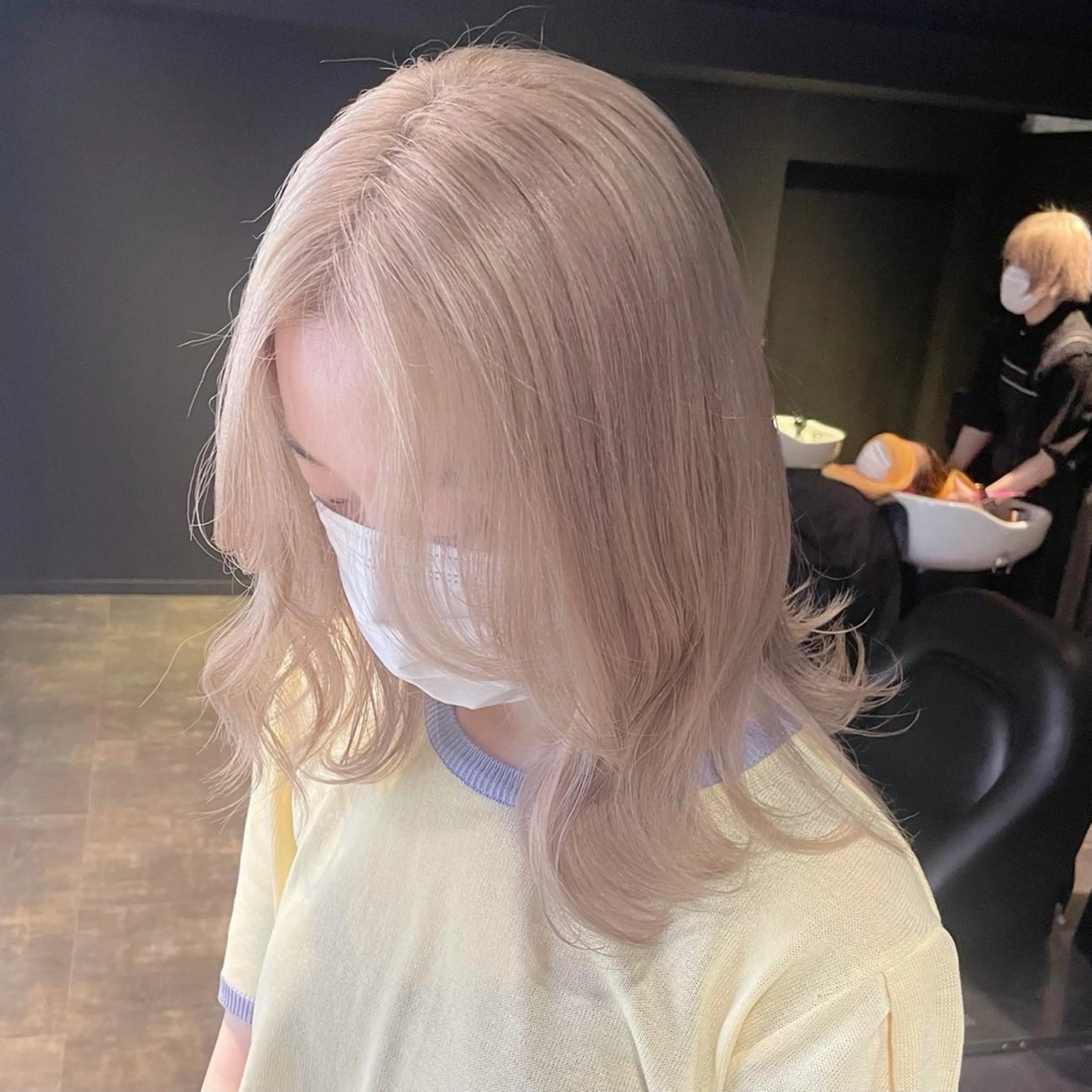 セミロング カラー ハイトーンカラー ヘアカラー トリートメント MiL所属・✨ハイトーン✨ 濱田知孝のヘアスタイル