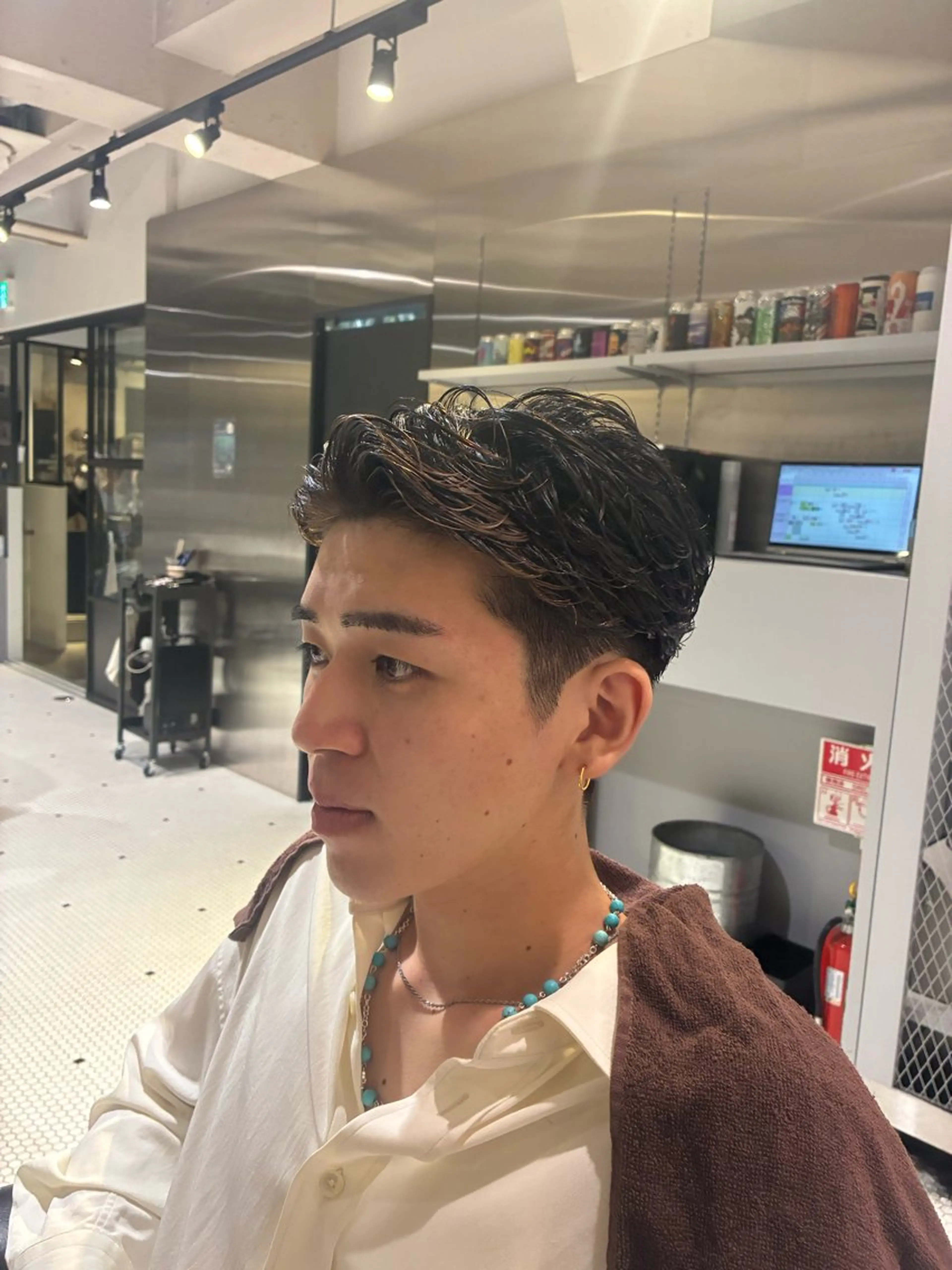 ショート パーマ メンズ メンズパーマ 刈り上げ FRANK’S BARBE(E)R THE STAND.飯田橋店所属・池田 丈也のヘアスタイル