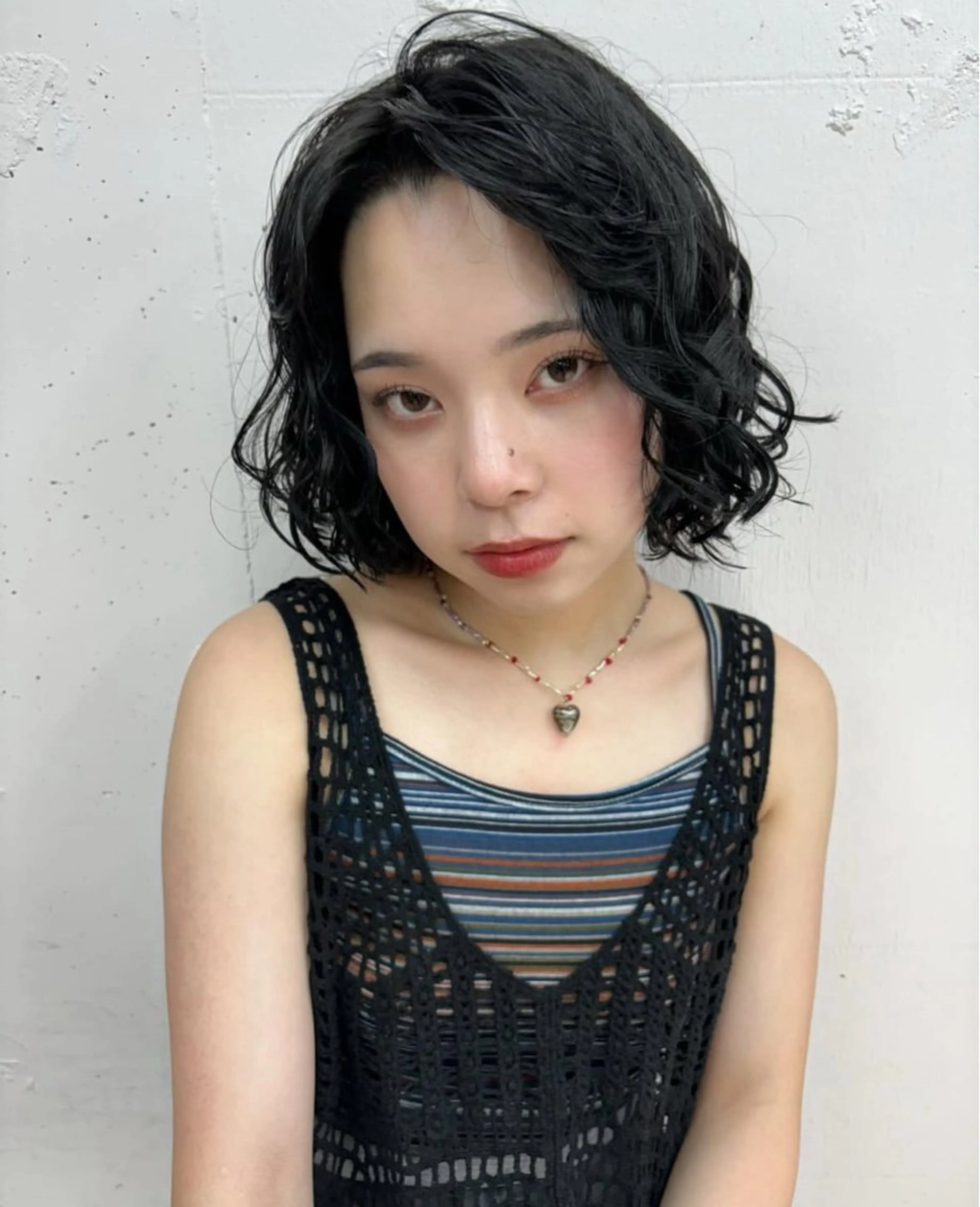 カラー RIN パーマ/暖色カラーのヘアスタイル