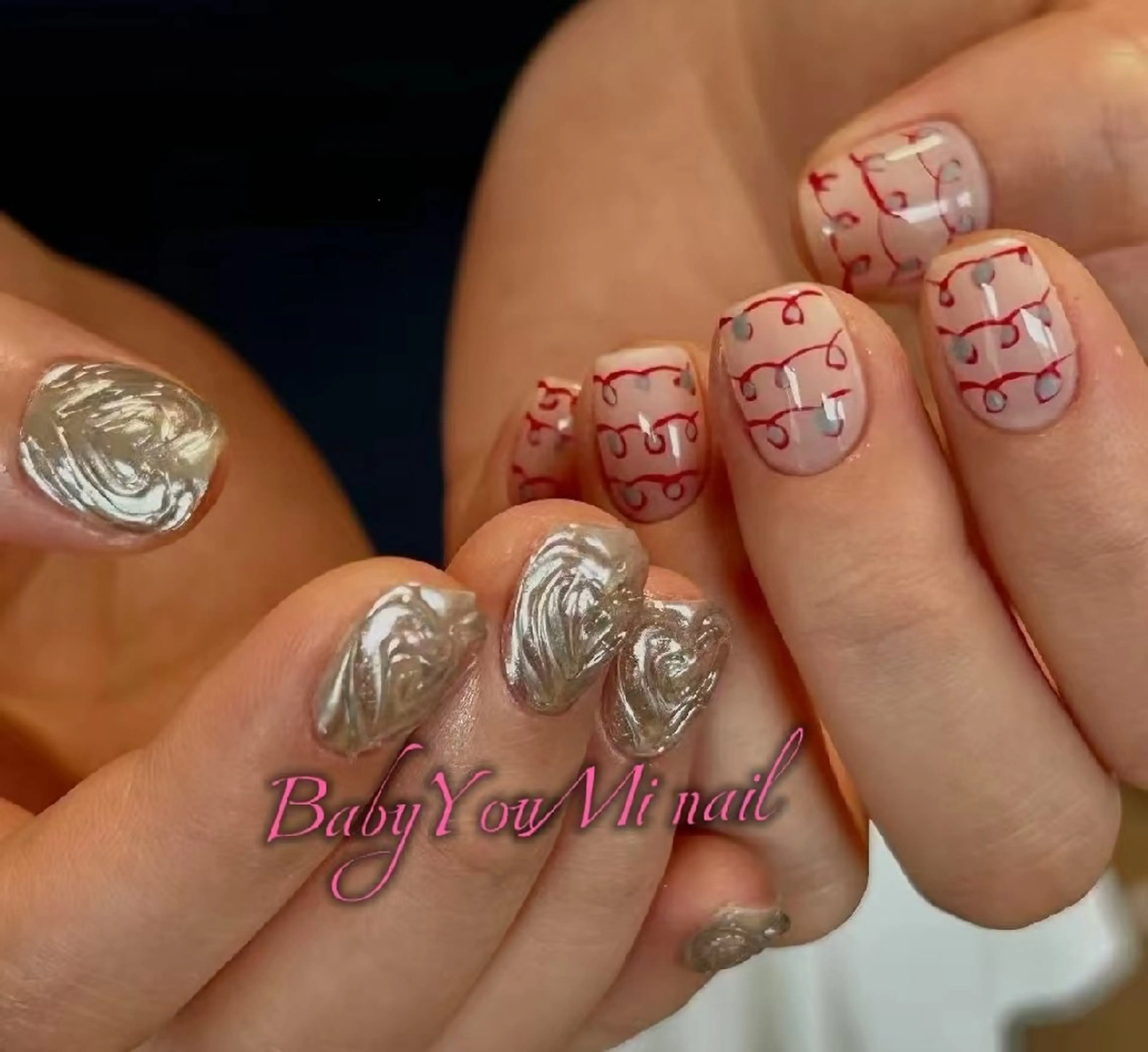 ネイル オーロラネイル フラワーネイル フットネイル フレンチネイル ジェルネイル ハンドネイル Oomiya 服部のネイルデザイン