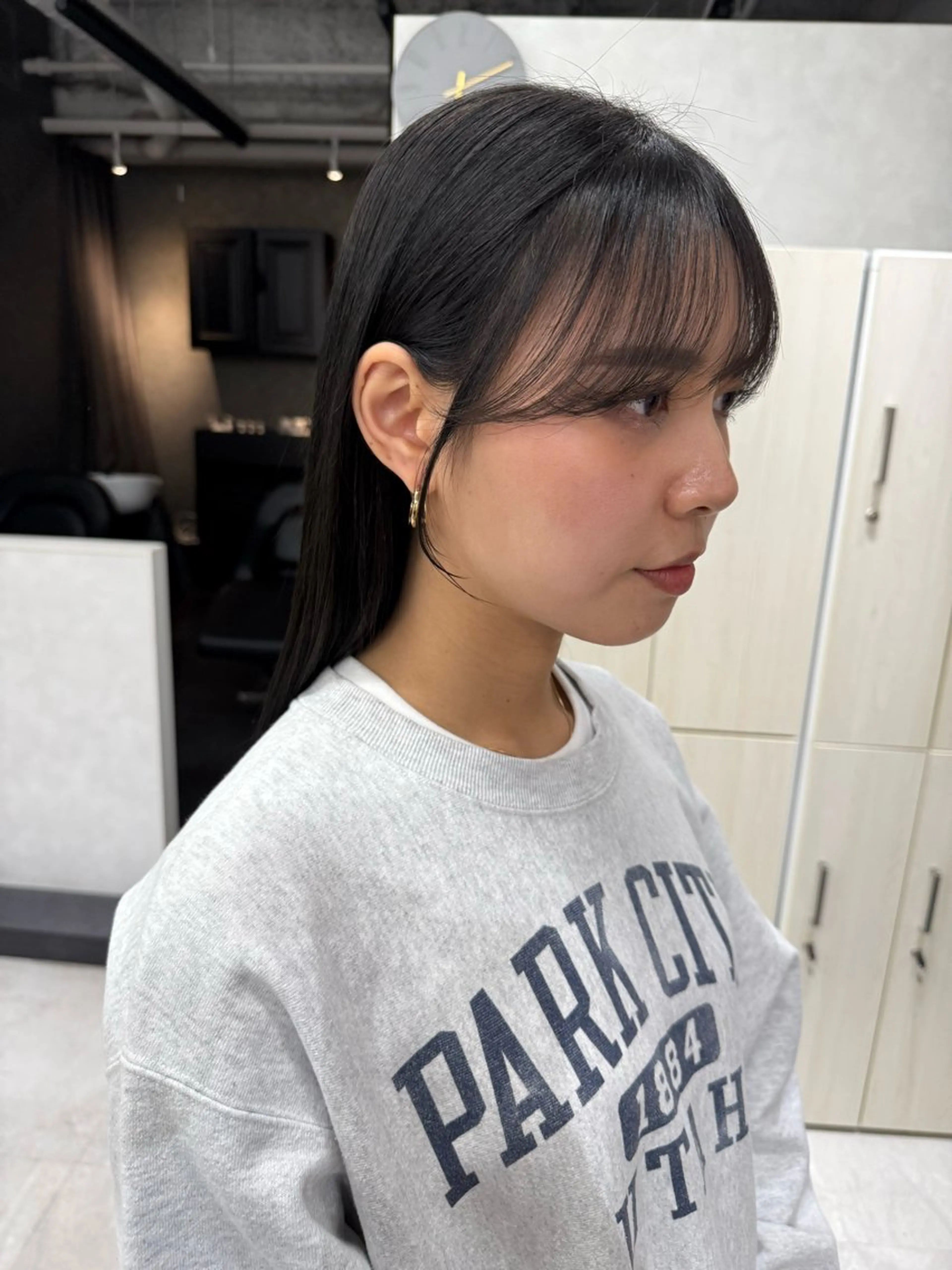 セミロング むく。/顔周り 前髪/髪質改善のヘアスタイル