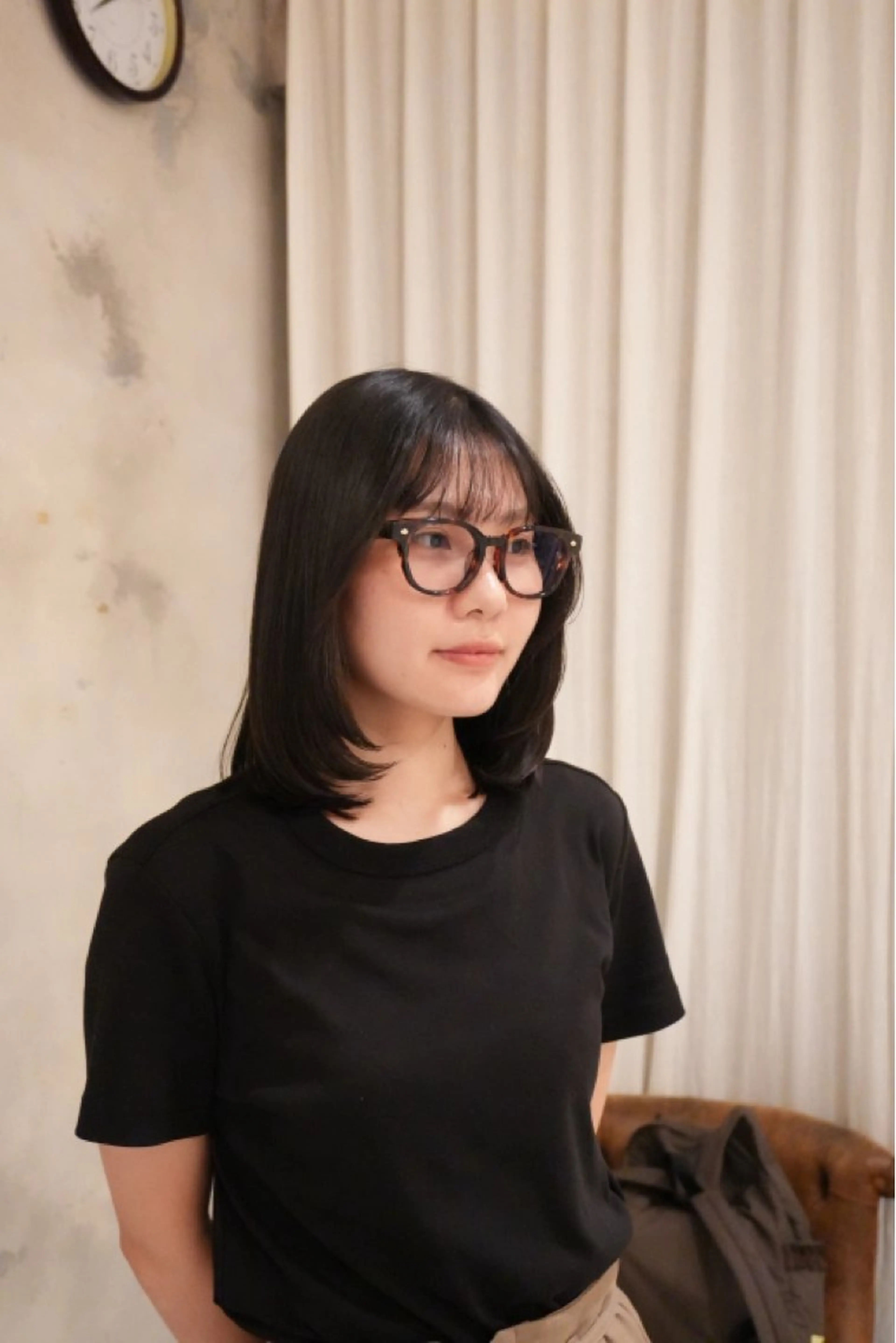 ミディアム なかやま れいかのヘアスタイル