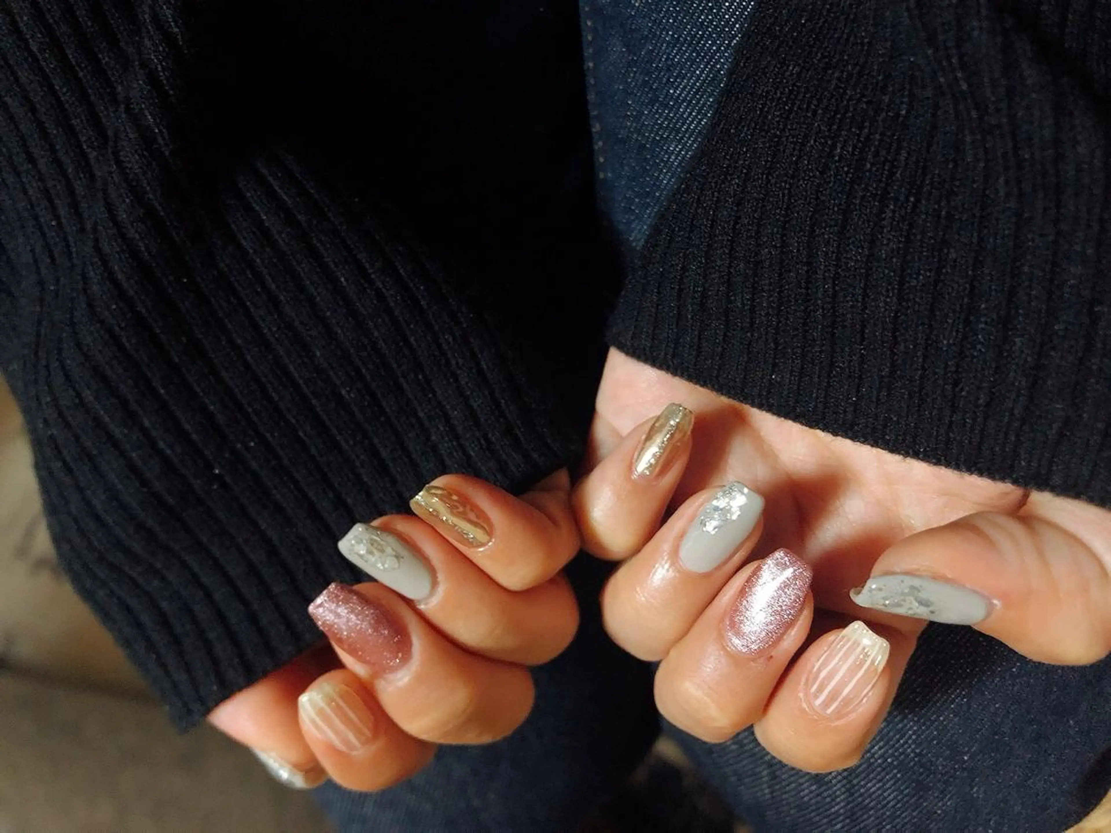 ネイル マグネットネイル ミラーネイル kiki nail 二子玉川のネイルデザイン