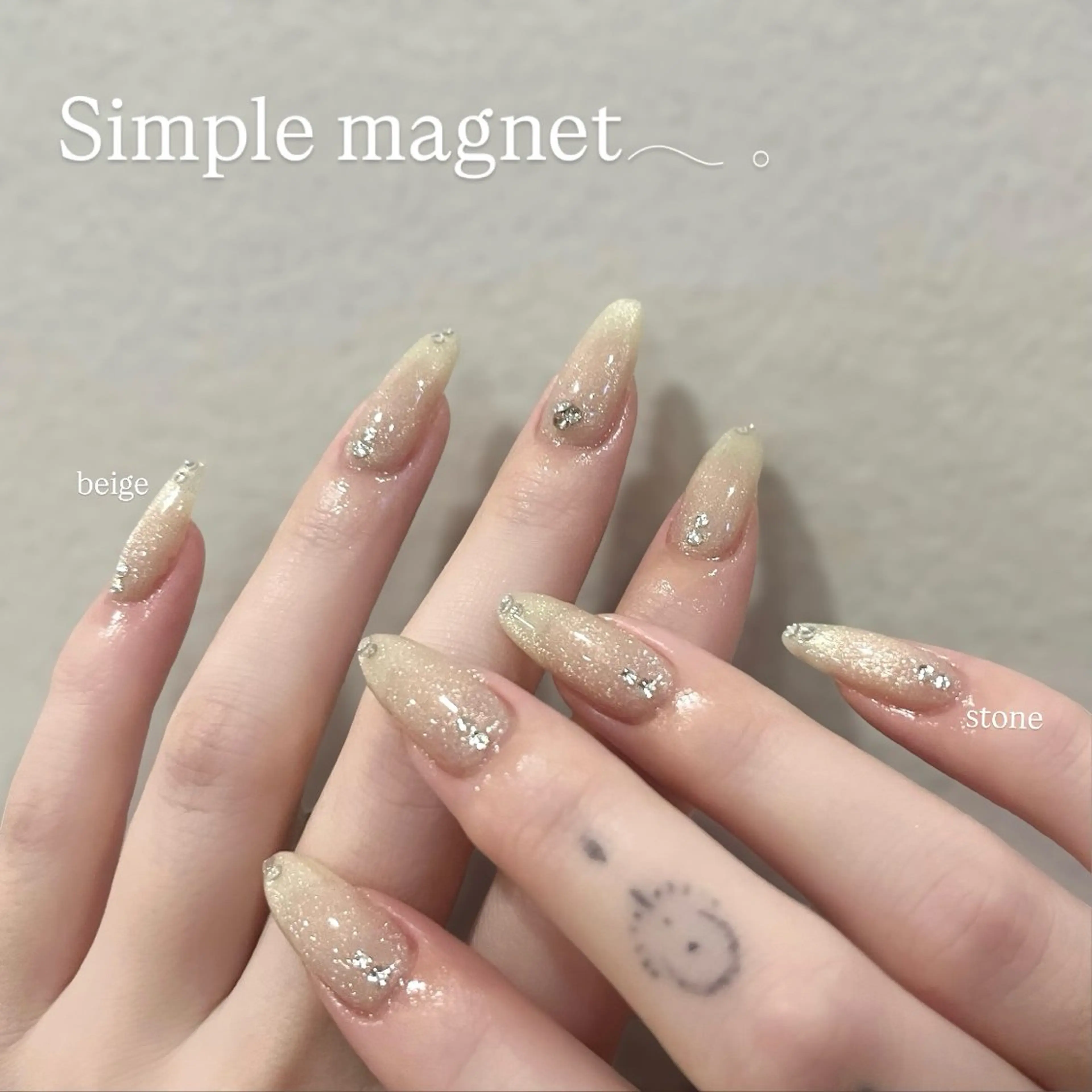 ネイル キラキラネイル マグネットネイル シンプルネイル ストーンネイル ハンドネイル ♡Tajima Yumeka♡のネイルデザイン