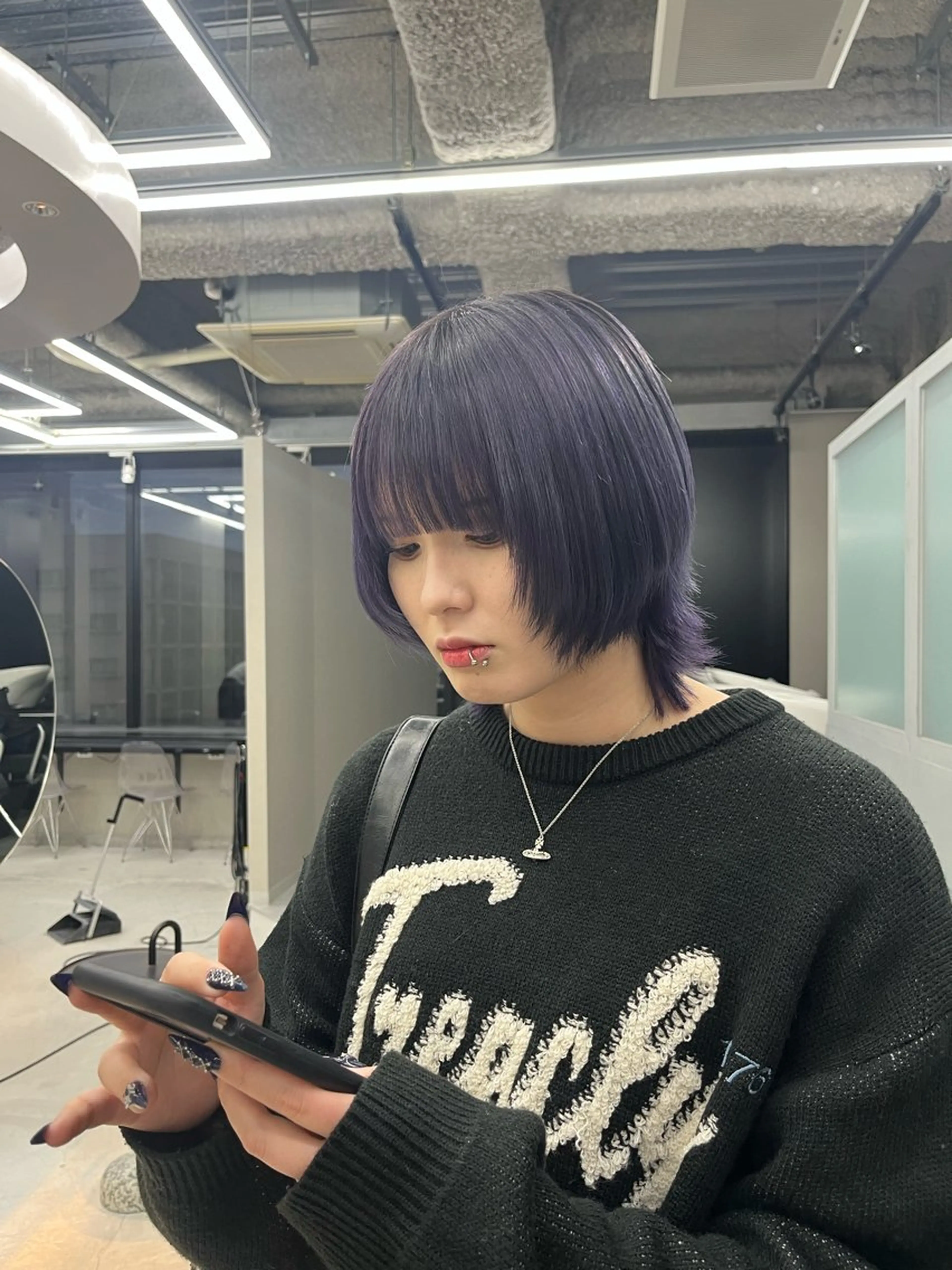 ミディアム 顔周りカット ウルフカット カット ヘアカラー Sol / chika🪽のヘアスタイル