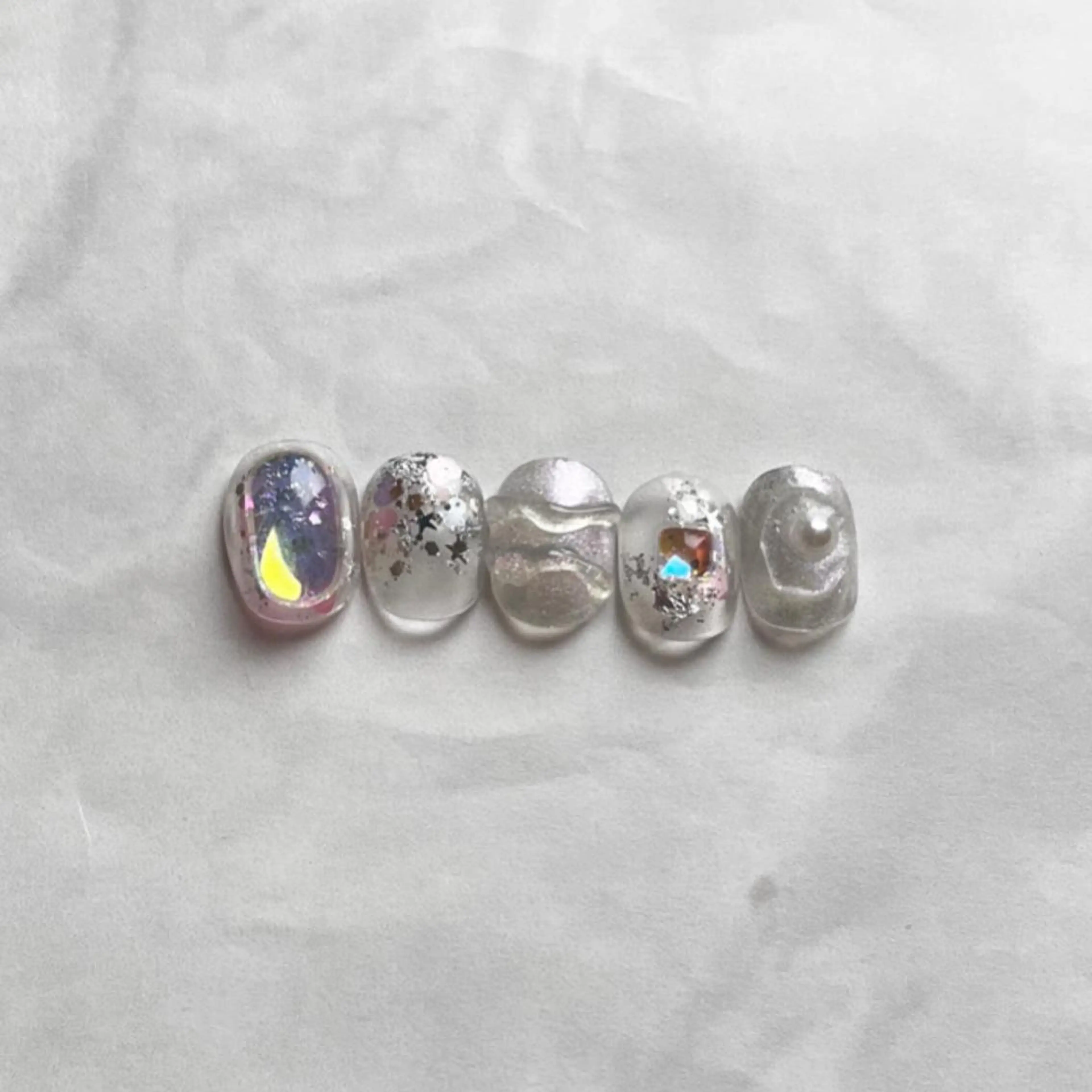 ネイル オーロラネイル クリアネイル マグネットネイル ぷっくりネイル フリーランス¨̮⃝ ネイリストOKADAのネイルデザイン