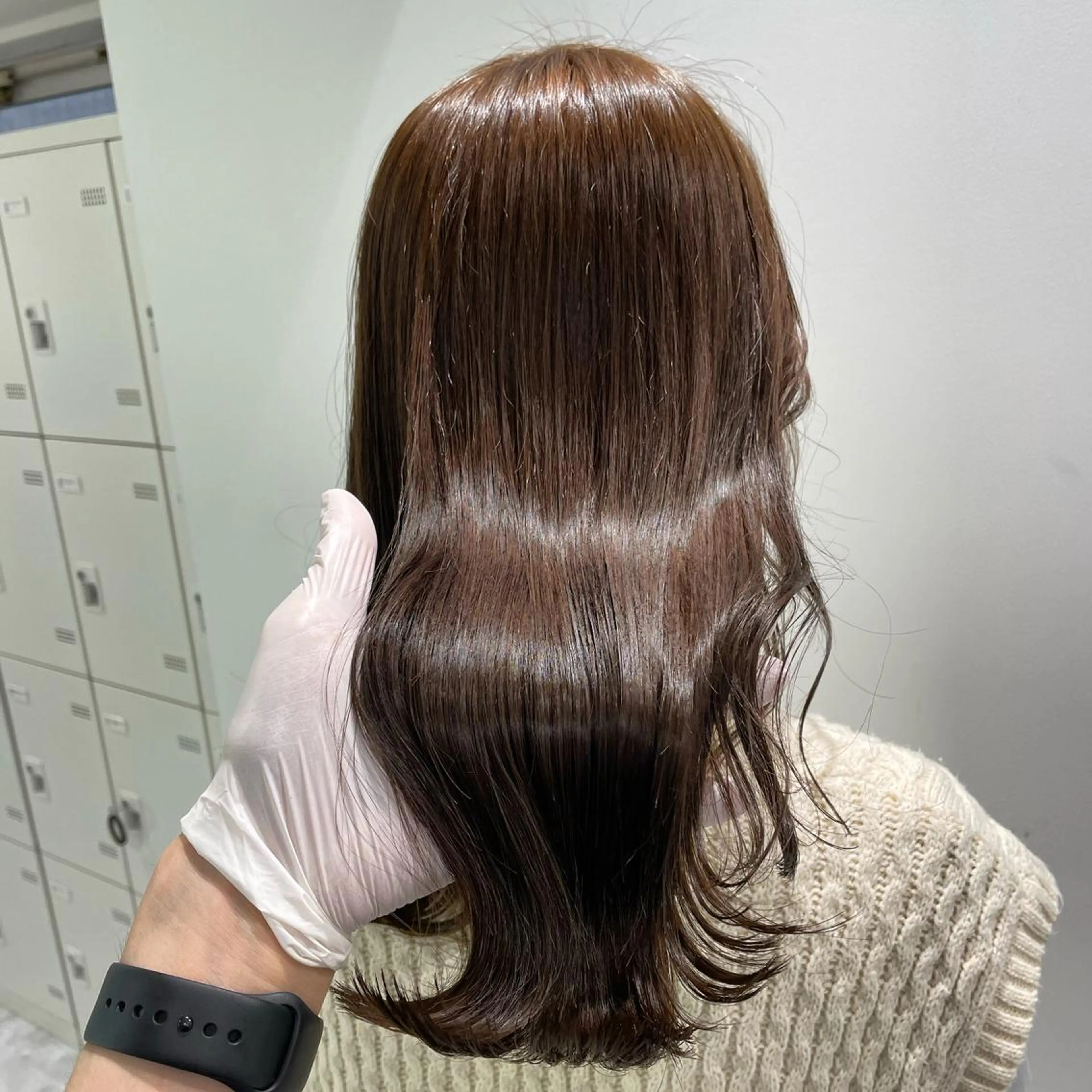 ミディアム カラー パーマ ヘアアレンジ ネイル マツエク・マツパ 韓国風ベージュ🤎 赤みなし🌿横浜🤎のヘアスタイル