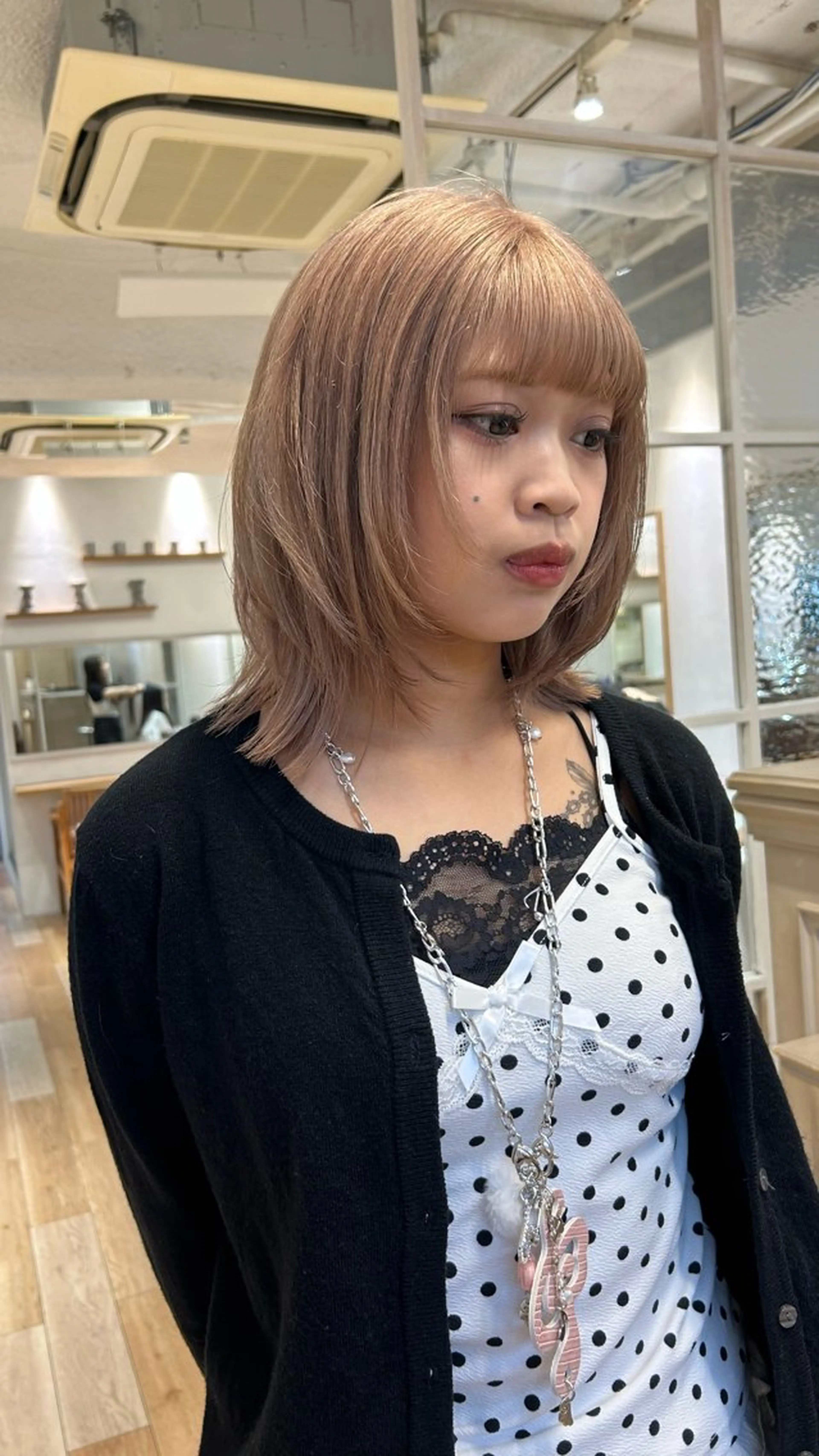 ミディアム カラー カット ヘアカラー トリートメント じゅわっと暖色カラー 🍊Moemiのヘアスタイル