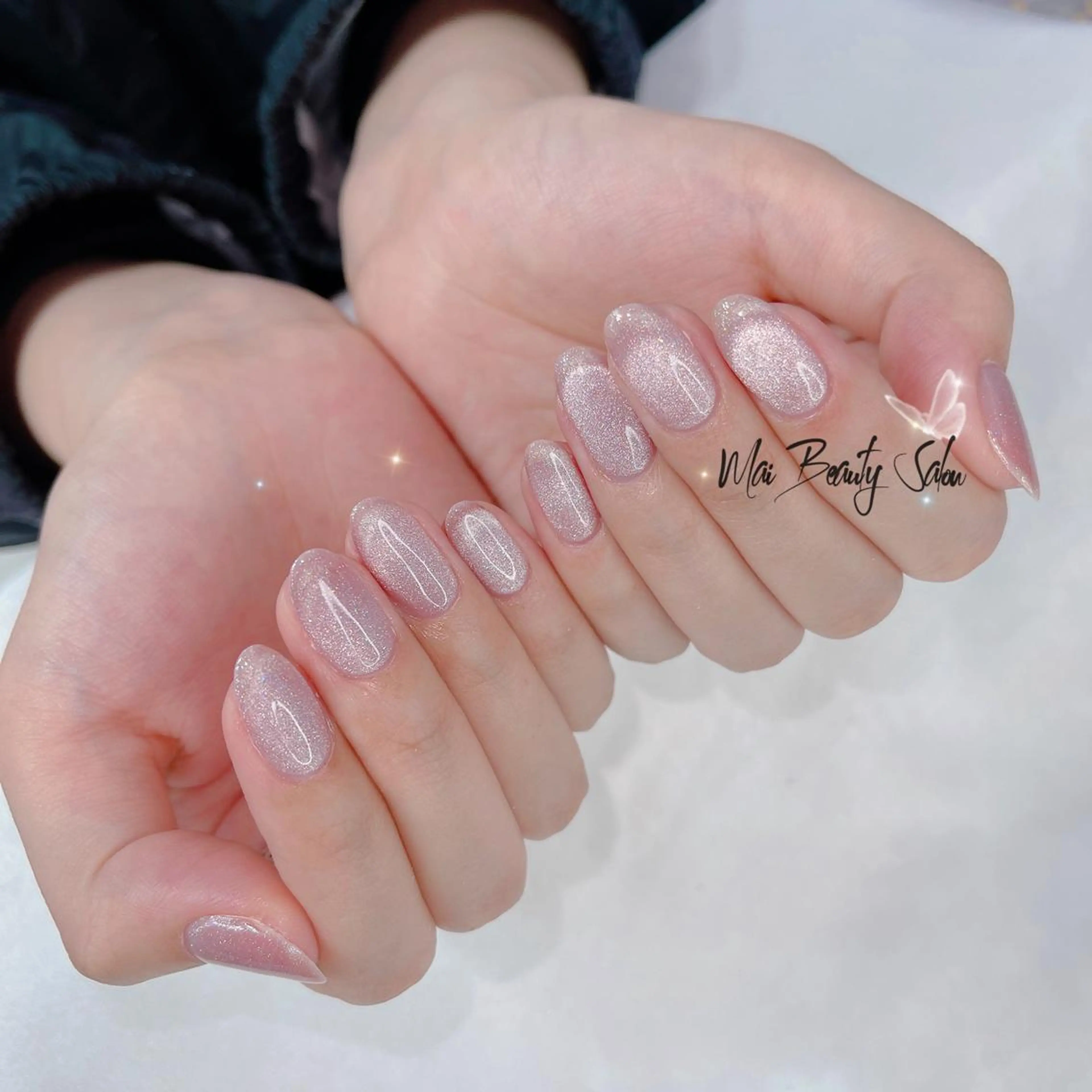 ネイル オーロラネイル 長さ出し フラッシュネイル フレンチネイル ジェルネイル MaiBeauty DanHiのネイルデザイン