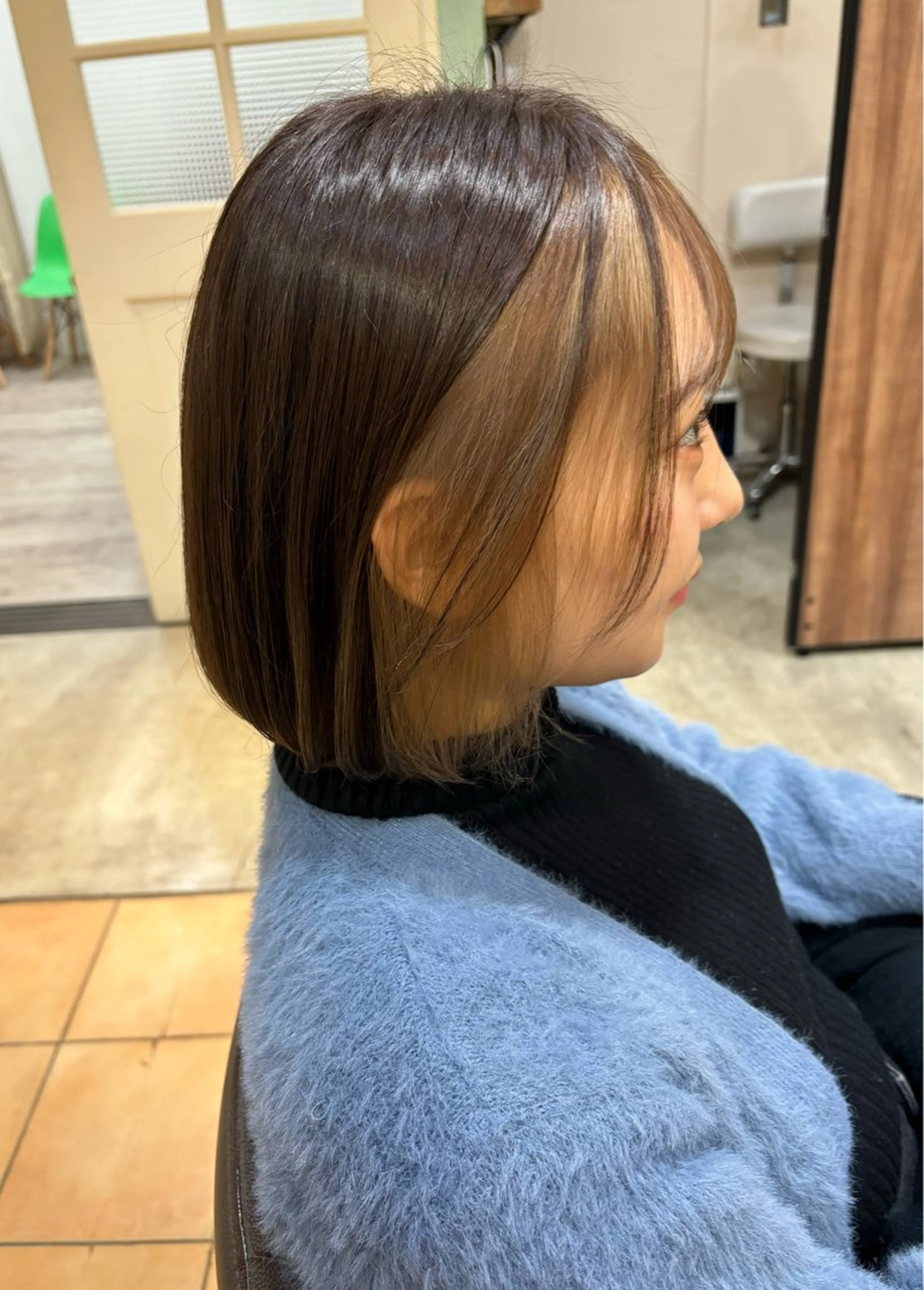 ミディアム カラー 石原 姫菜のヘアスタイル